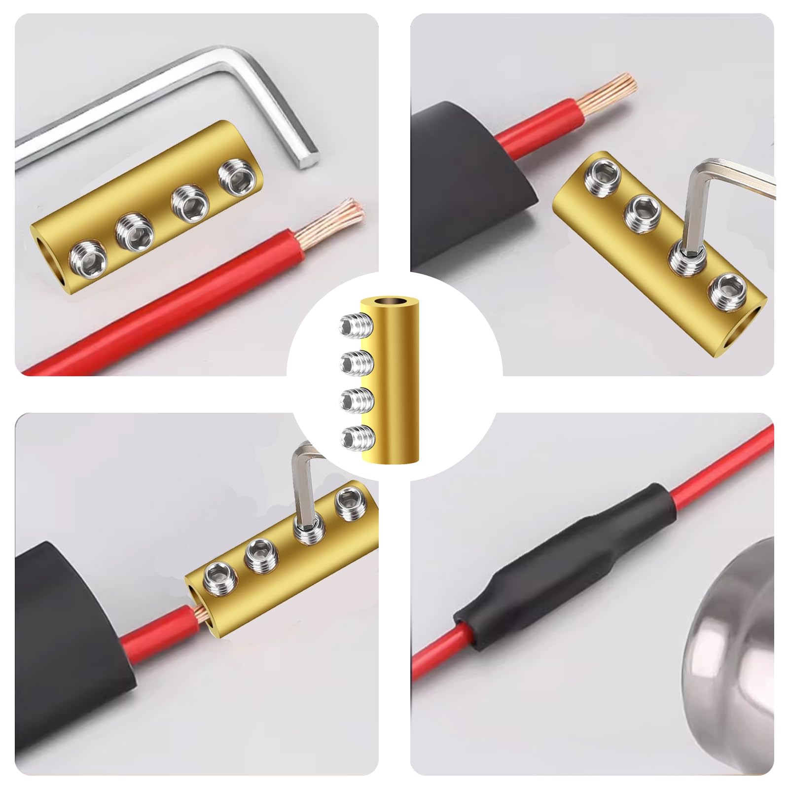 Misopily 6 Gauge Wire Connectors with Heat Shrink Tubes Screws and ...