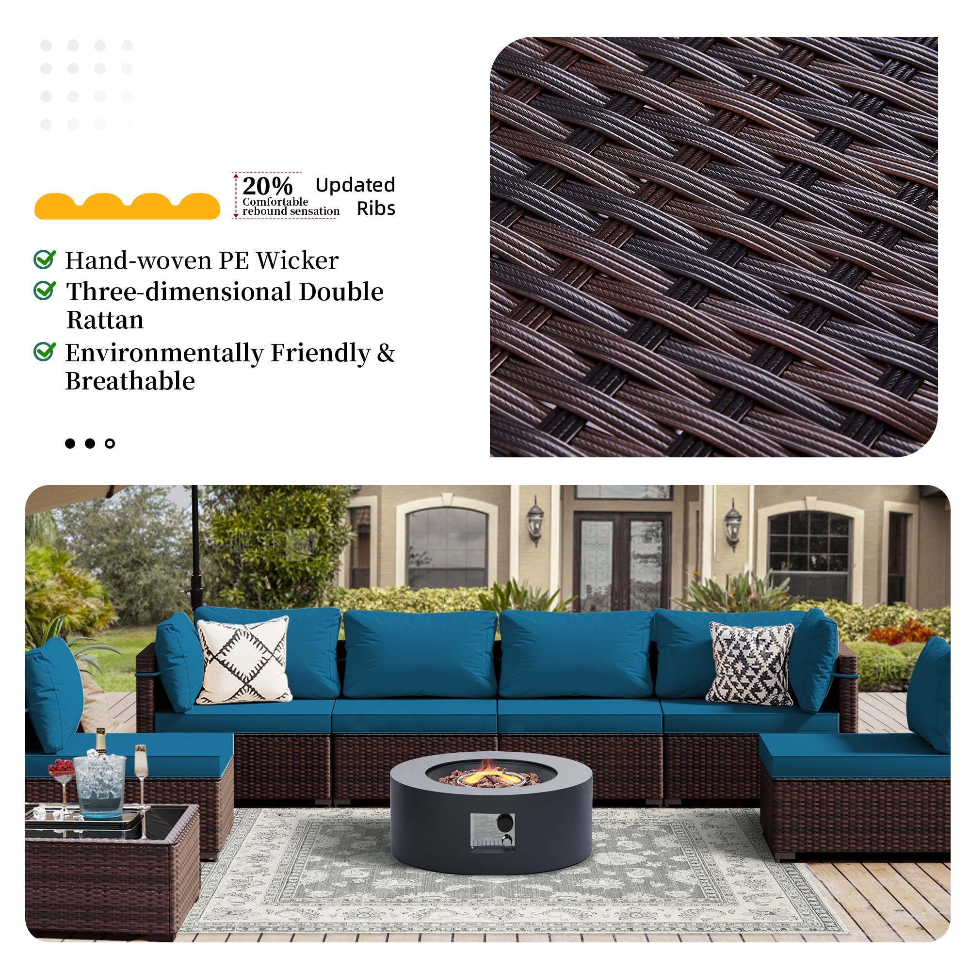 UPHA PL-2CZ-28DK-Z3 Patio-Conversation-Sets - View #5