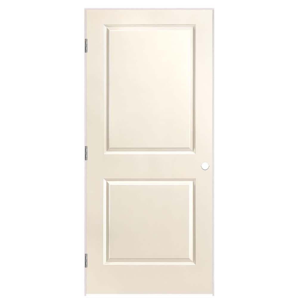 Masonite 1316056 36-in x 80-in Moonglow Solid core 2-panel square Right hand Smooth Prefinished Molded composite Flat Jamb Single Prehung Interior Door