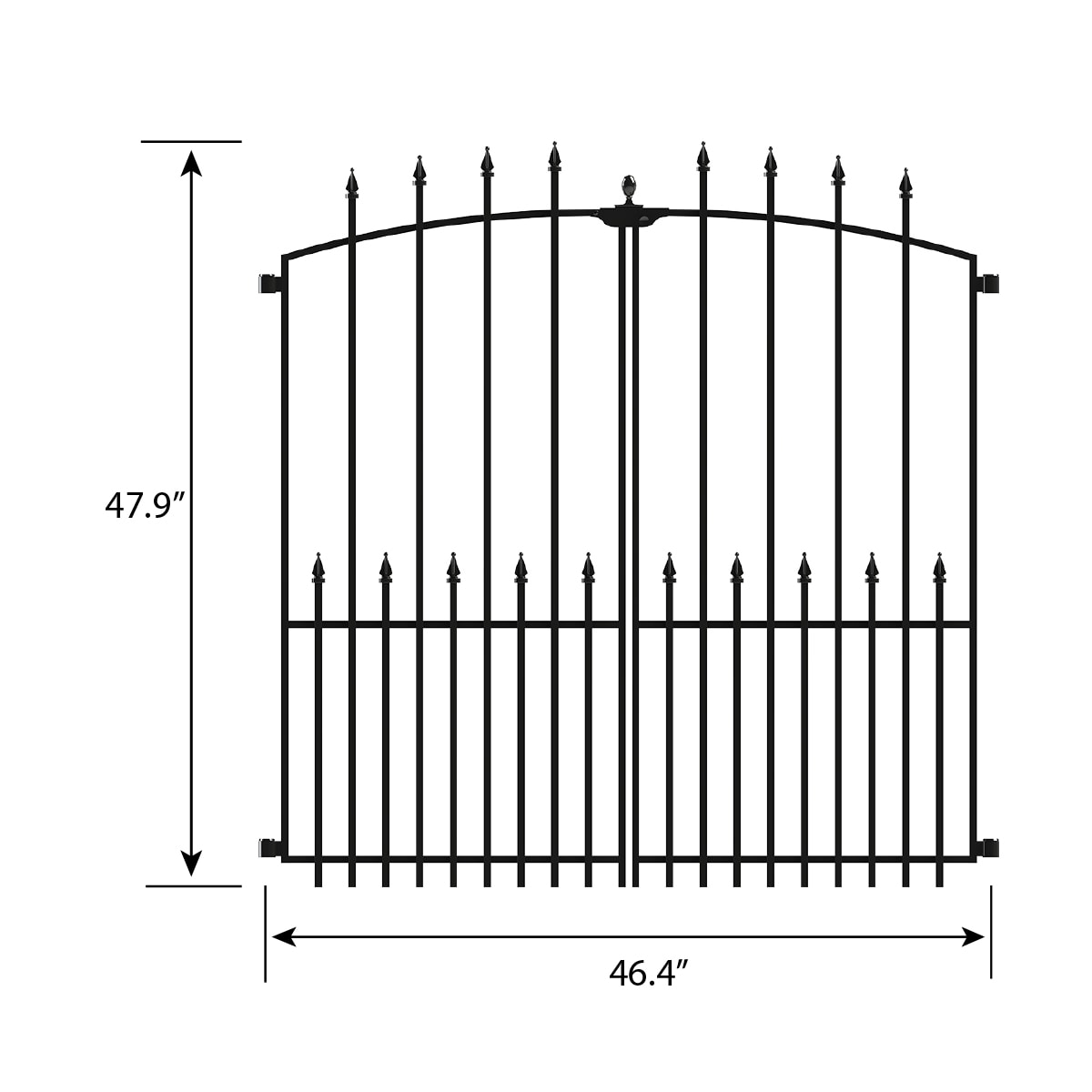 YARDLINK Grand Empire XL 4-ft H x 4-ft W Powder-coated Steel Spaced ...