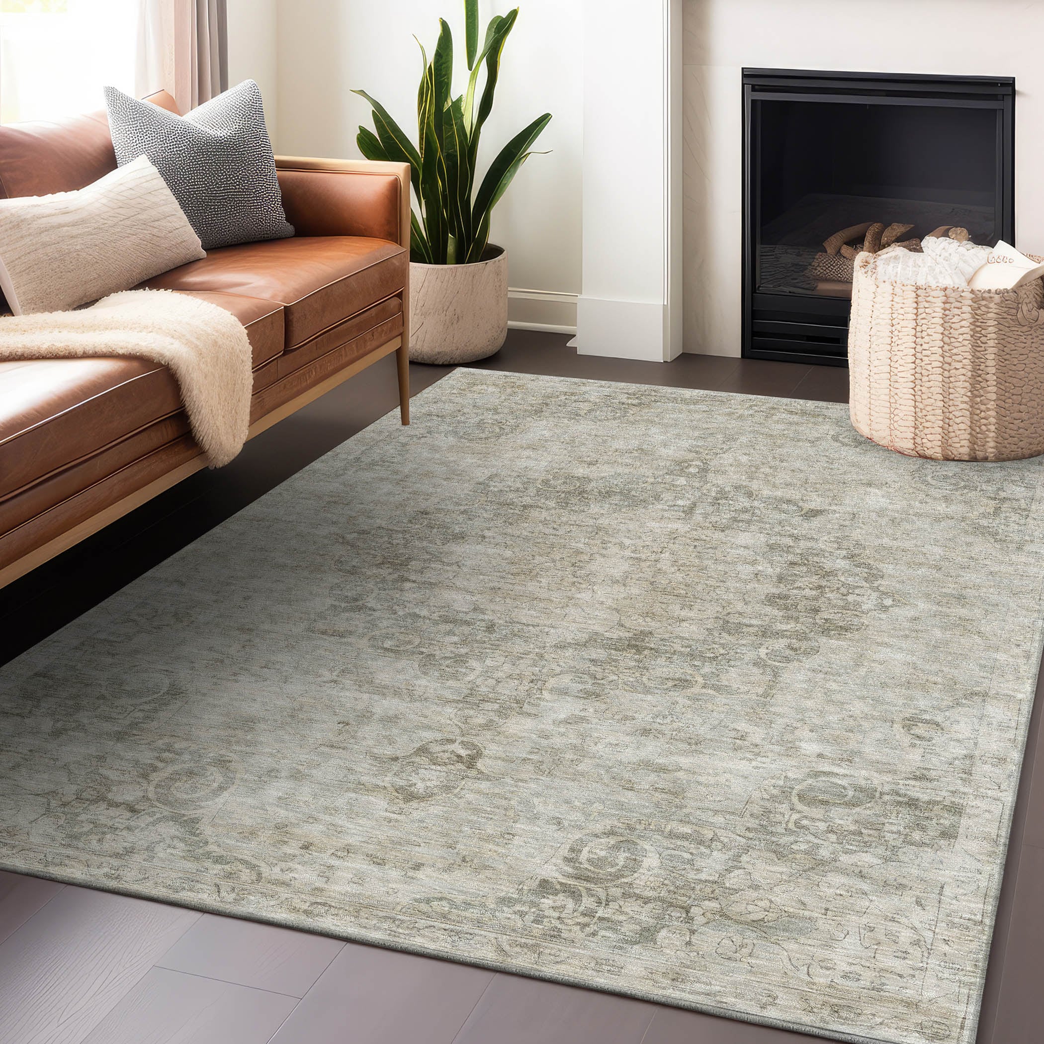 Addison Rugs ACN1238PU9X12 Chantille ACN1238PU 9 x 12 (ft) Polyester Putty Rectangular Indoor/Outdoor Geometric Machine washable Area rug