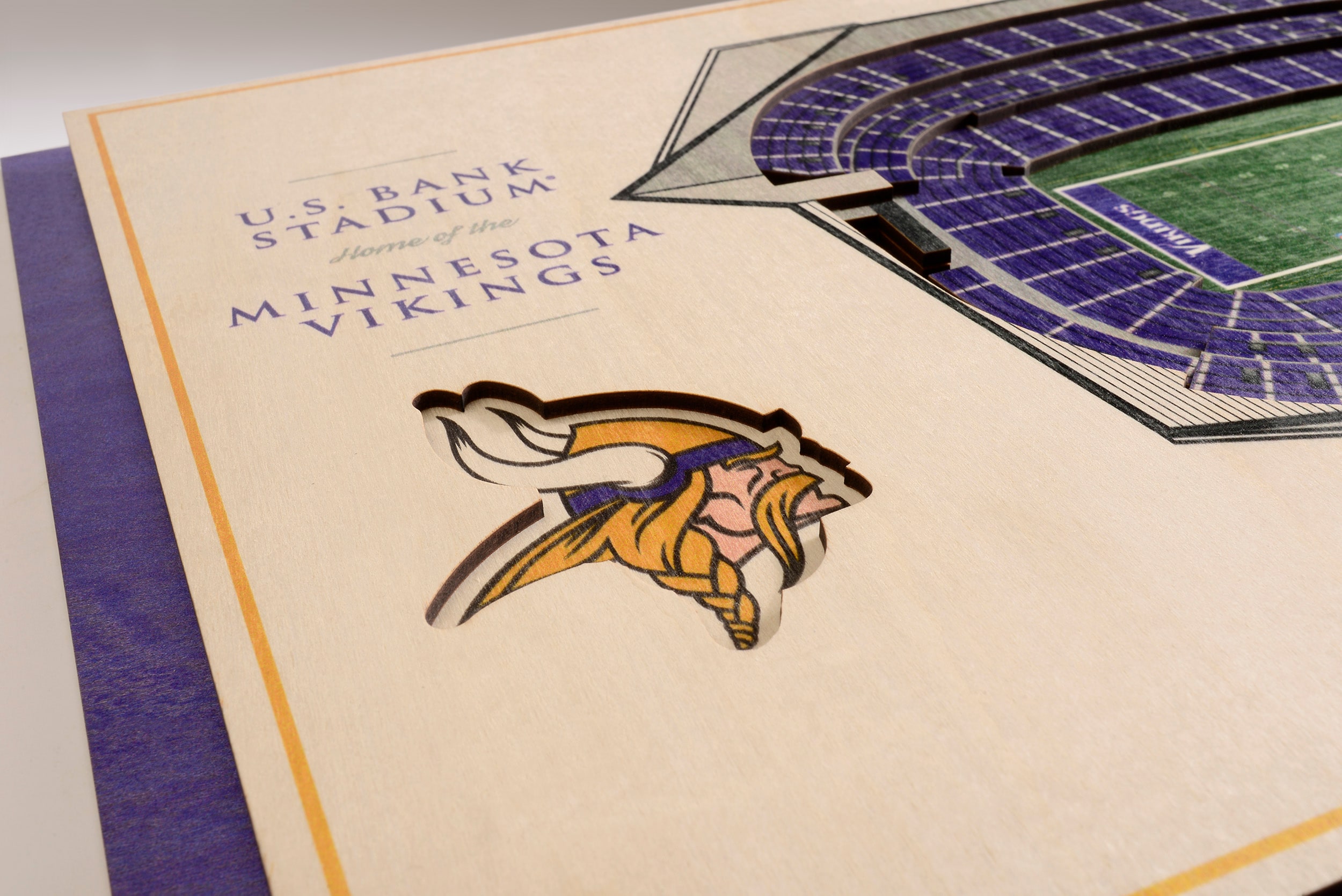 NFL Minnesota Vikings - End Zone 17 Wall Poster with Wooden