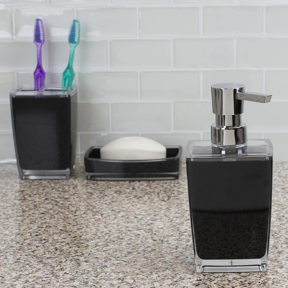 Home Basics Black Laminate Over the Sink Kitchen Station | Expand Counter  Space | Dries Dishes | Organize Soaps and Sponges | Easy Assembly