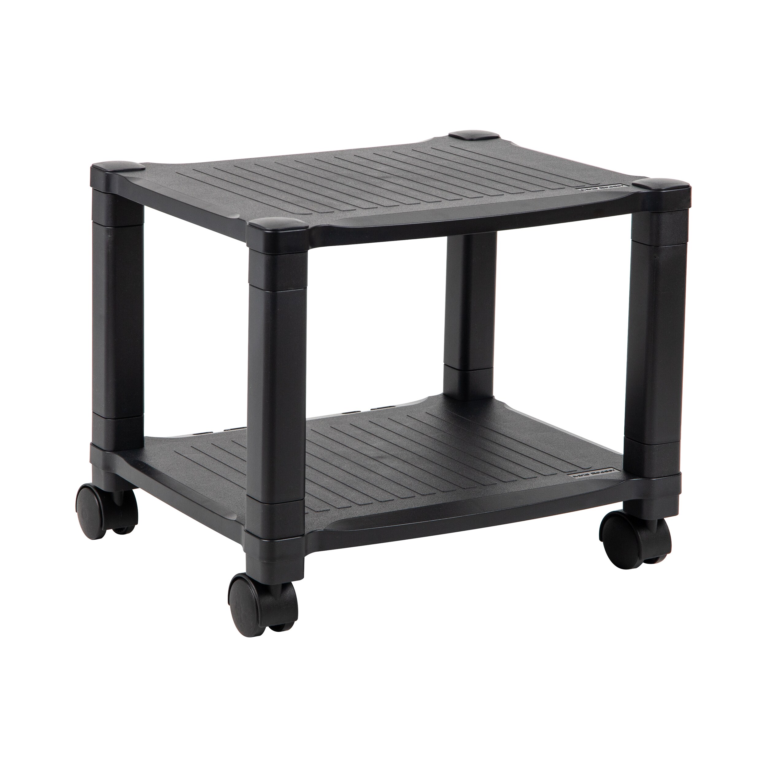 20 Inch Square End Table, 2-Tier Mini Fridge Printer Stand with Lockable  Wheels, Metal Wood