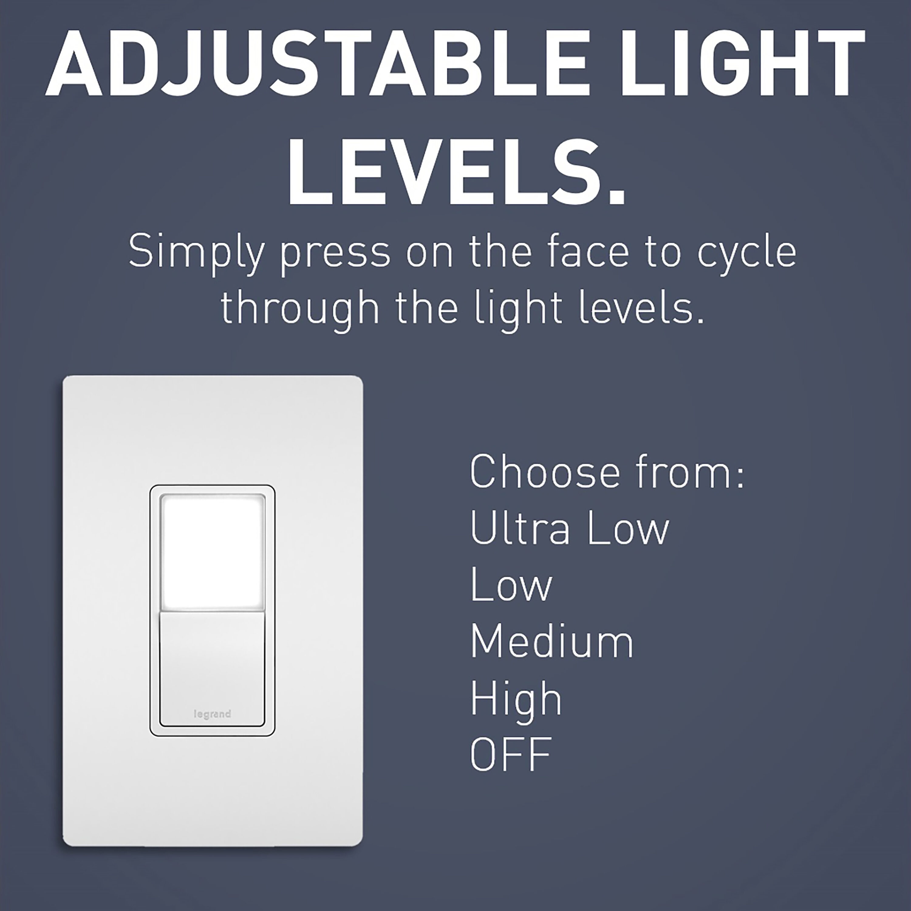 White Single-Pole/3-Way Rocker Light Switch with Night Light