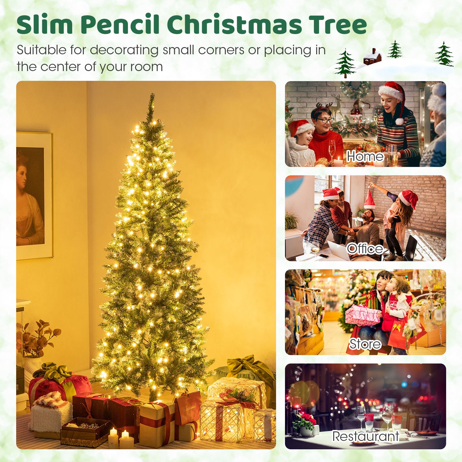 WELLFOR CM-HGY-23544US Artificial-Christmas-Trees - View #8