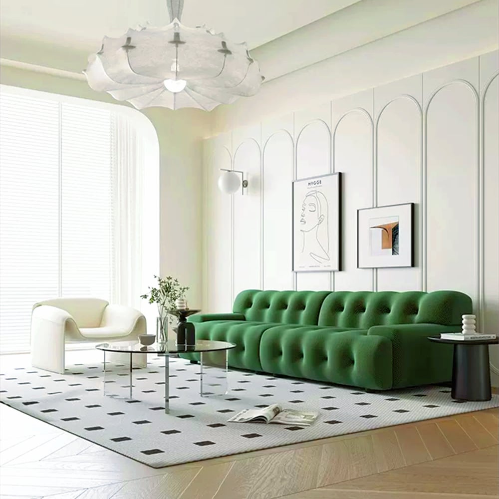 BuotiqHom DH-S3-129GN 102.4-in Casual Green Loveseat