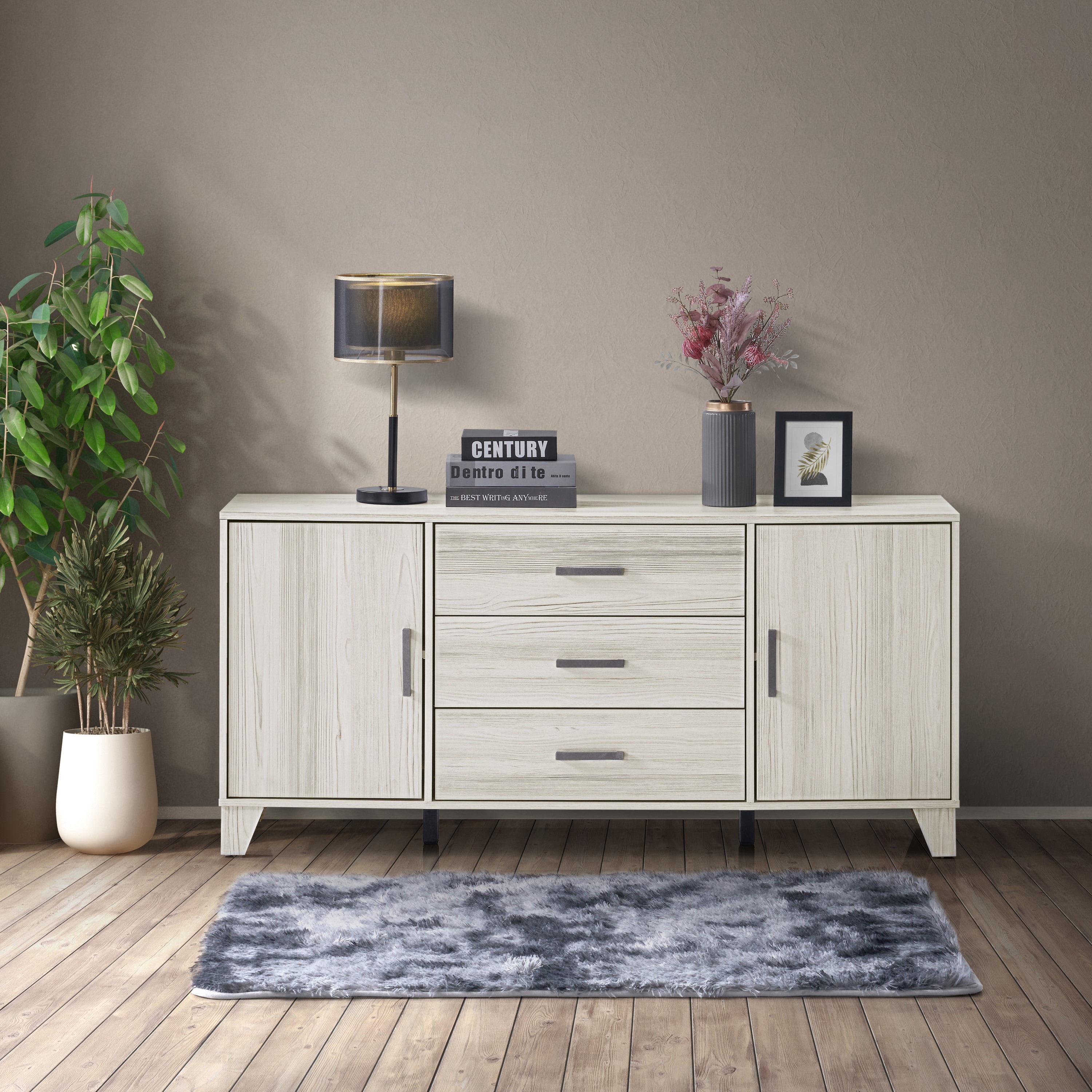 Home Design 10028-311 Transitional Light Gray Sideboard