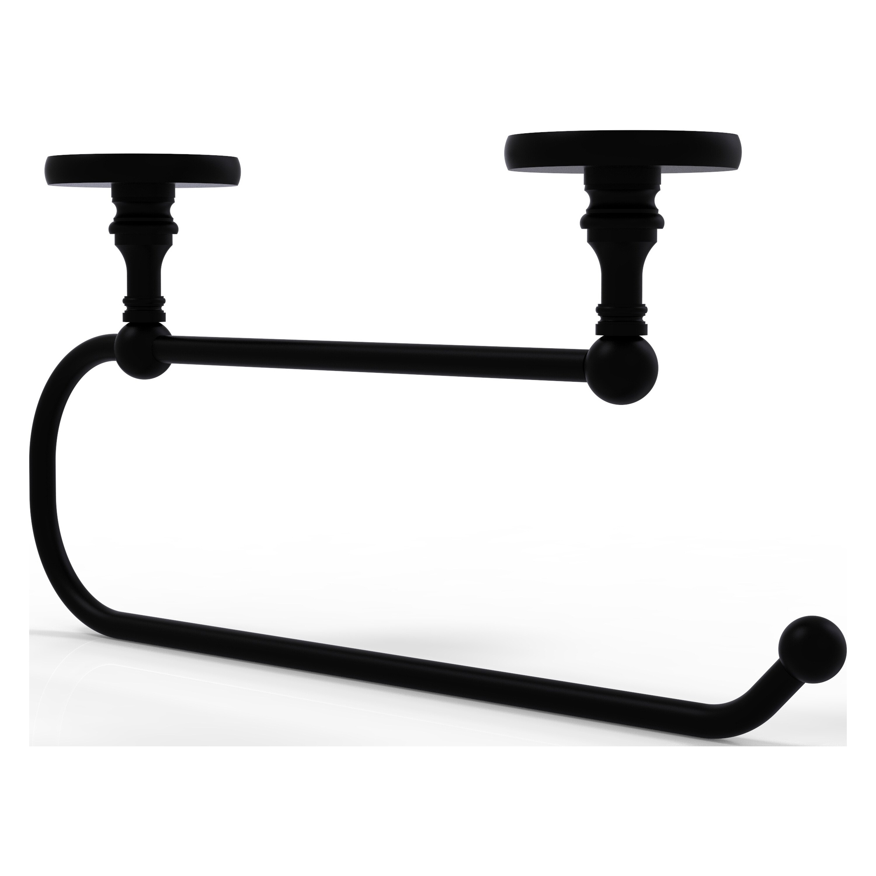 Allied Brass Matte Black Metal Undercabinet Paper Towel Holder at