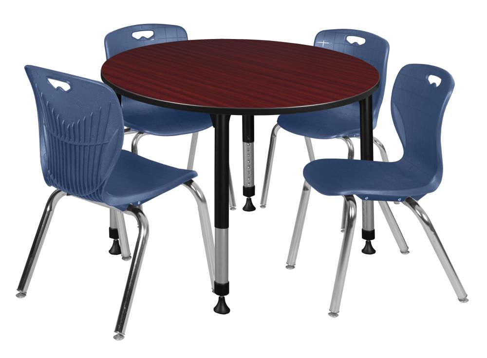 Regency TB48RNDMHAPBK40NV Classroom Tables Brown 4-Person Training Table (48-in W x 34-in H)