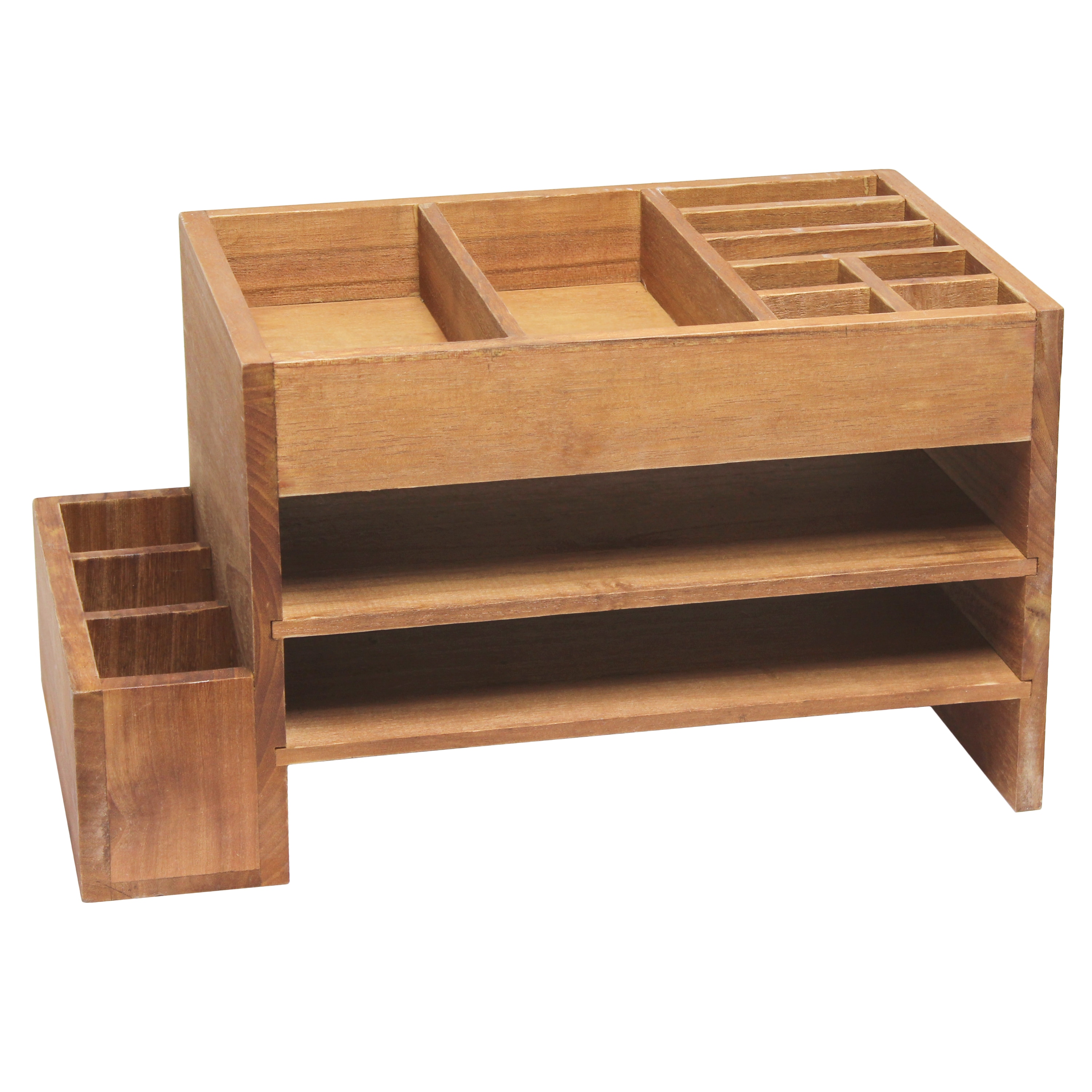 Neat Office Desktop A4 File Storage Organizer Color : A1 Wooden Desktop Storage Box with 2-Layer Lockable Drawers 