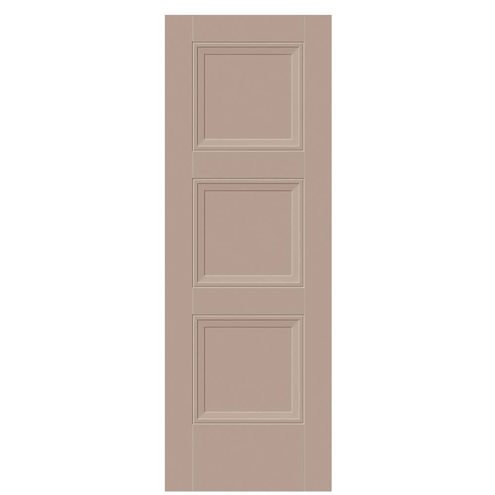Masonite 1573248 Livingston 28-in x 80-in SandPiper 3-panel square Smooth Solid core Prefinished Molded composite Slab Door