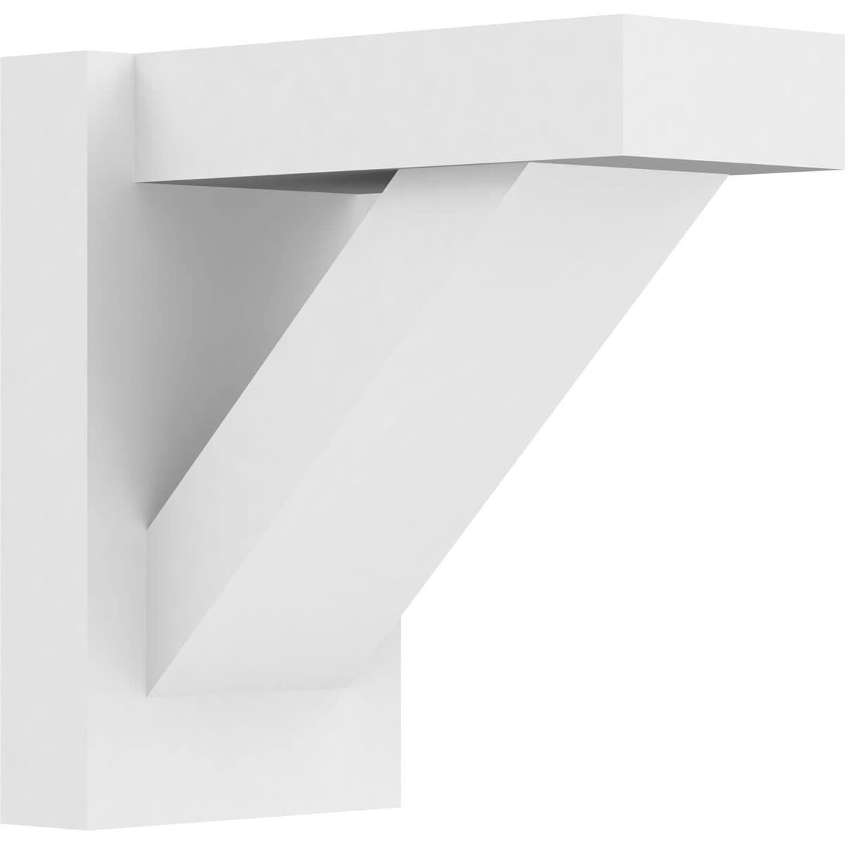 Ekena Millwork OUTP07X12X12TRA05 7-in W X 12-in D X 12-in H Traditional Architectural Grade PVC Outlooker with Block Ends