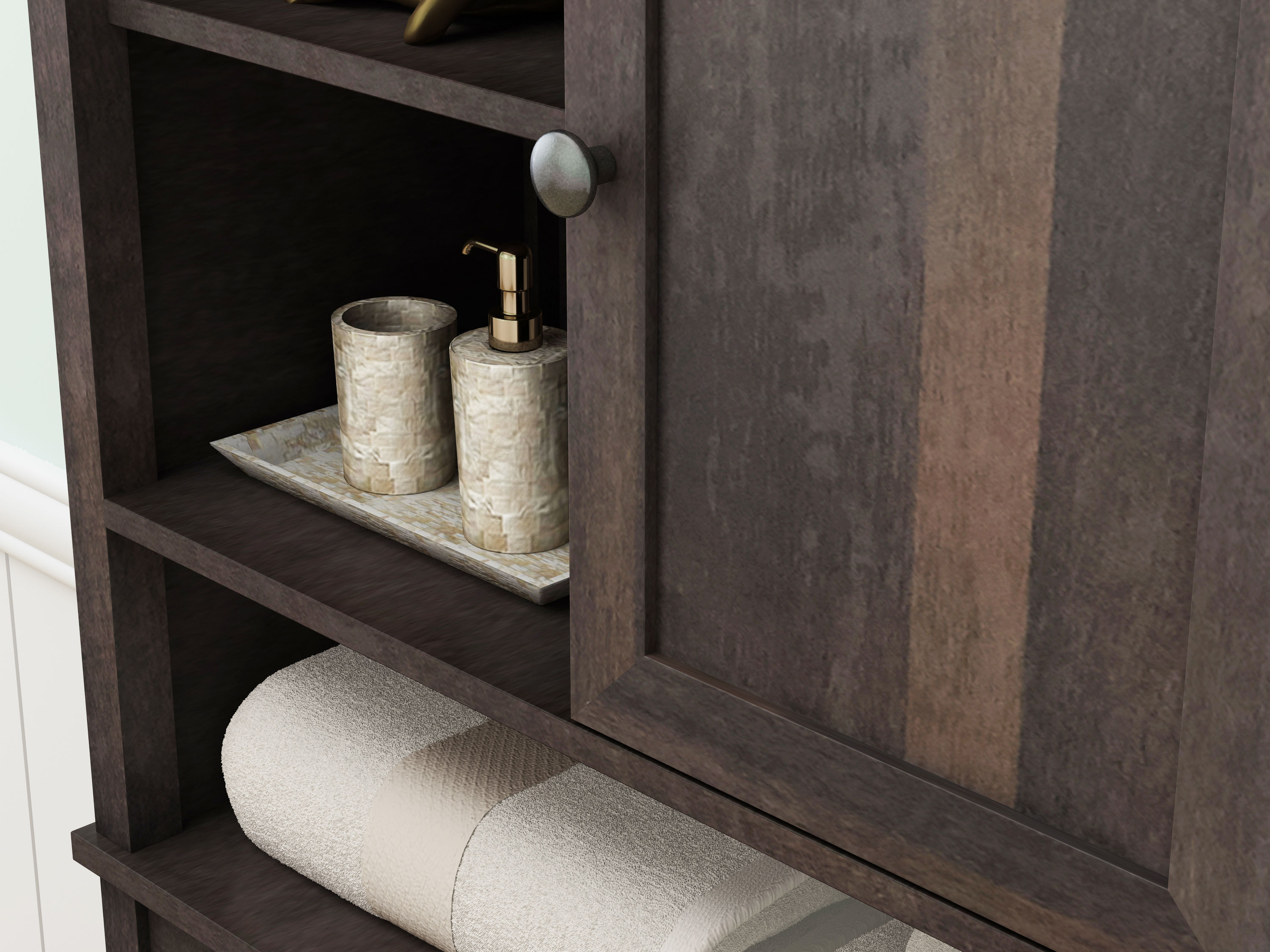 Style Selections Matte Black 2-Tier Composite Wall Mount Bathroom Shelf