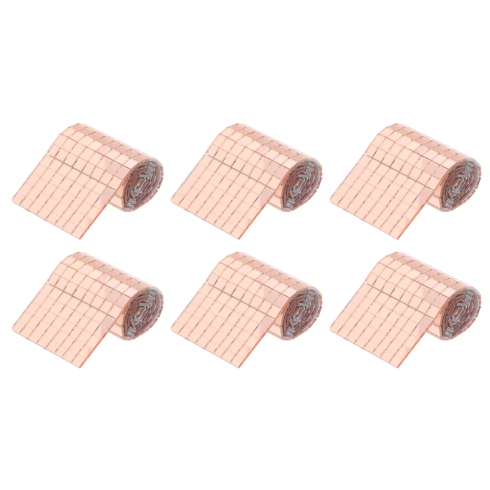 Unique Bargains 2400pcs Glass Mirrors Disco Ball Tiles Self-Adhesive Rose Gold Mirror Mosaic Tiles 5 x 5mm for Disco Ball DIY Craft KTV Decoration 6 Sheet