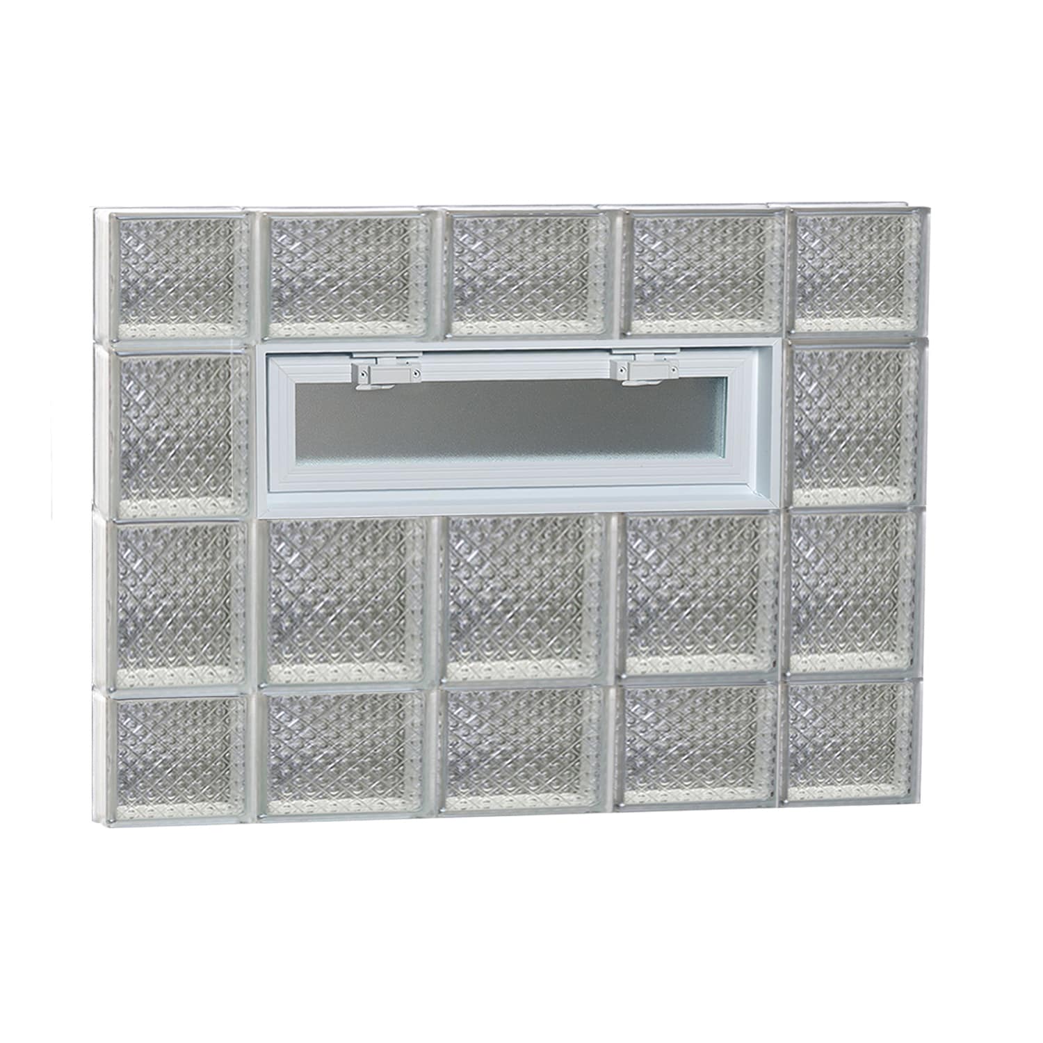 REDI2SET V3628DP Diamond Glass 34-3/4-in x 27-in Frameless Replacement Vented Glass Block Window