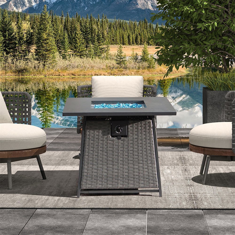 Sunrinx MG56-2-FP 28-in W Dark Gray Iron Square Tabletop Liquid propane Fire table