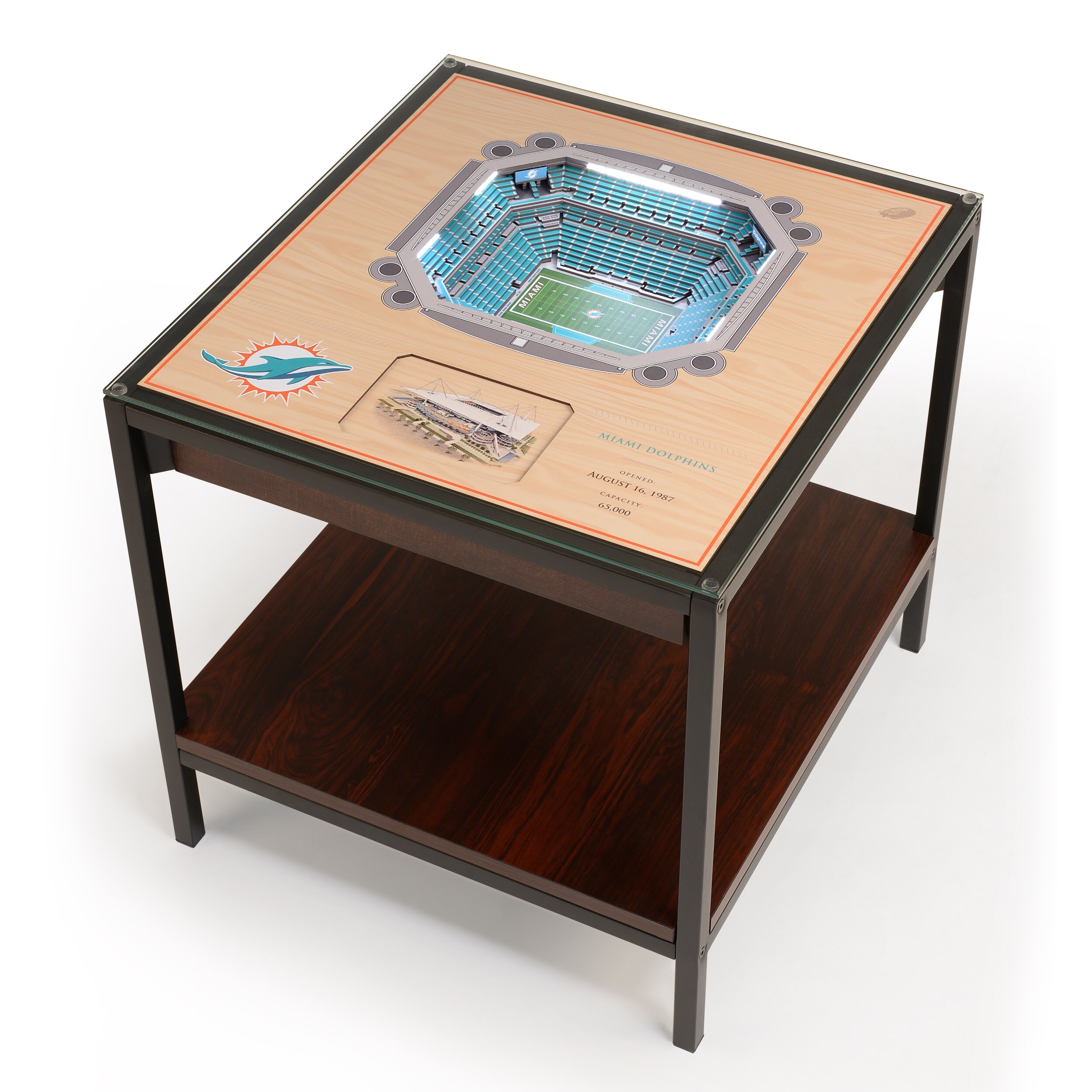 You The Fan Miami Dolphins 25-Layer StadiumViews Lighted End Table