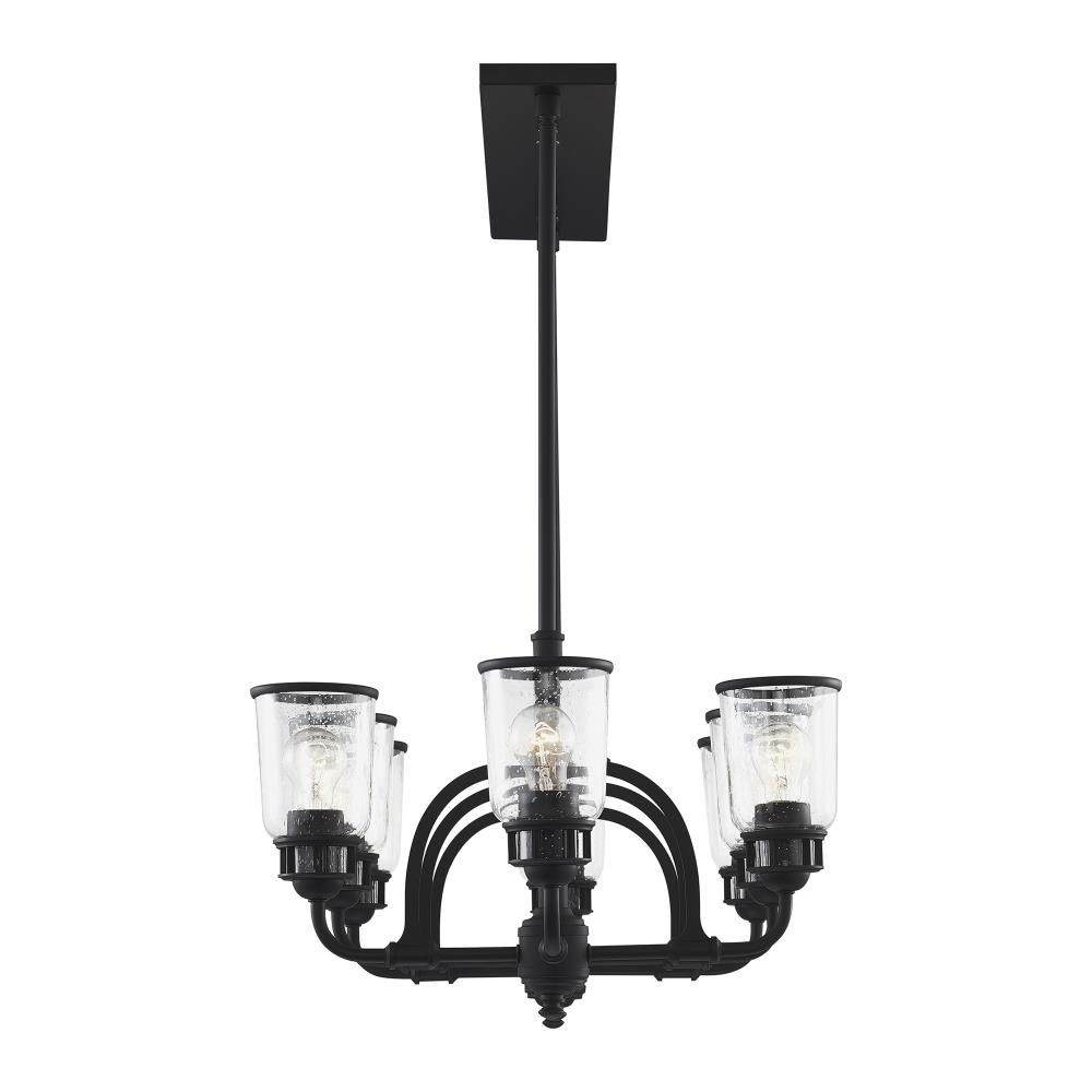 Lawrenceville 8-Light Black Industrial Chandelier