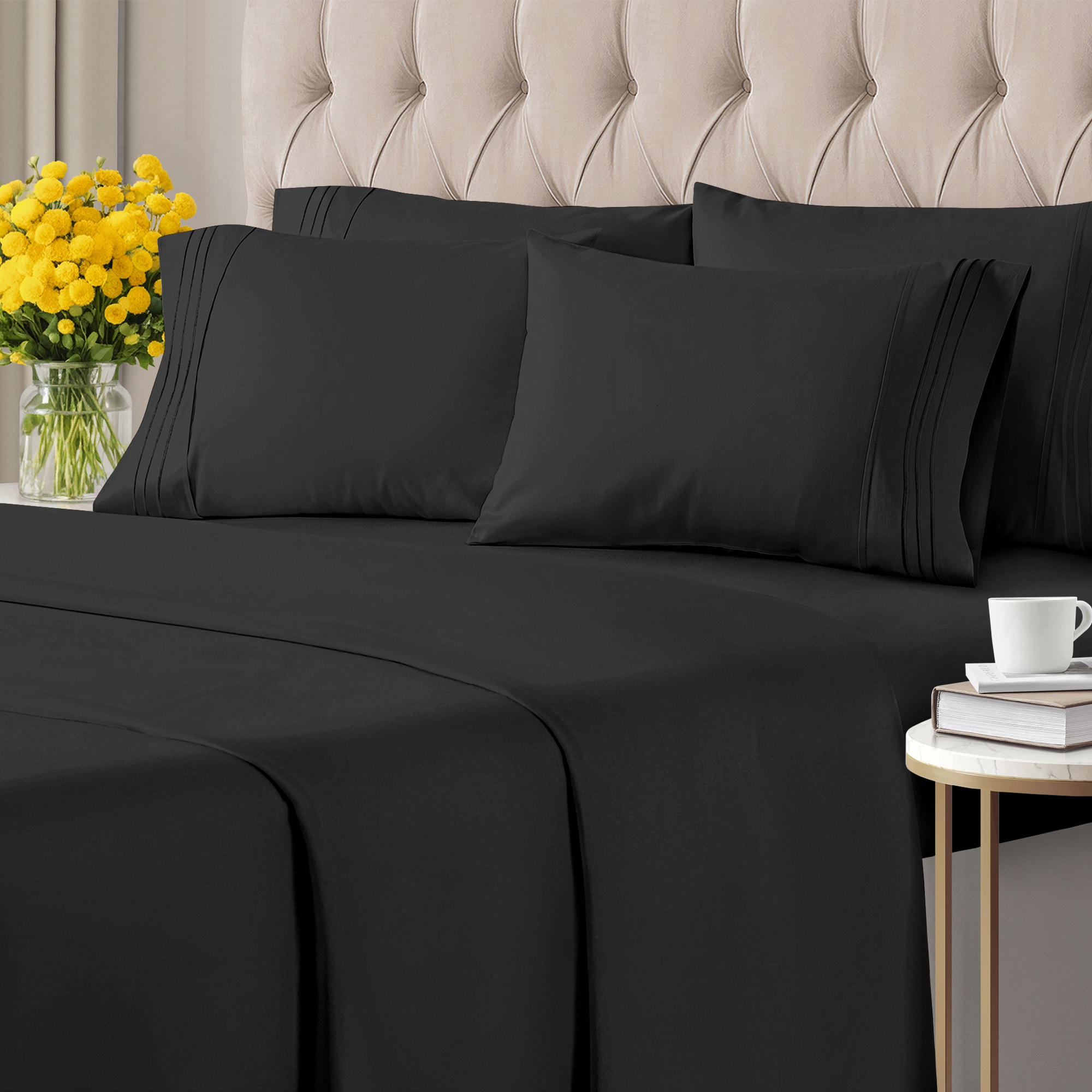 CGK Linens Twin Extra Long Deep Pocket 4-Piece Bed Sheet Set