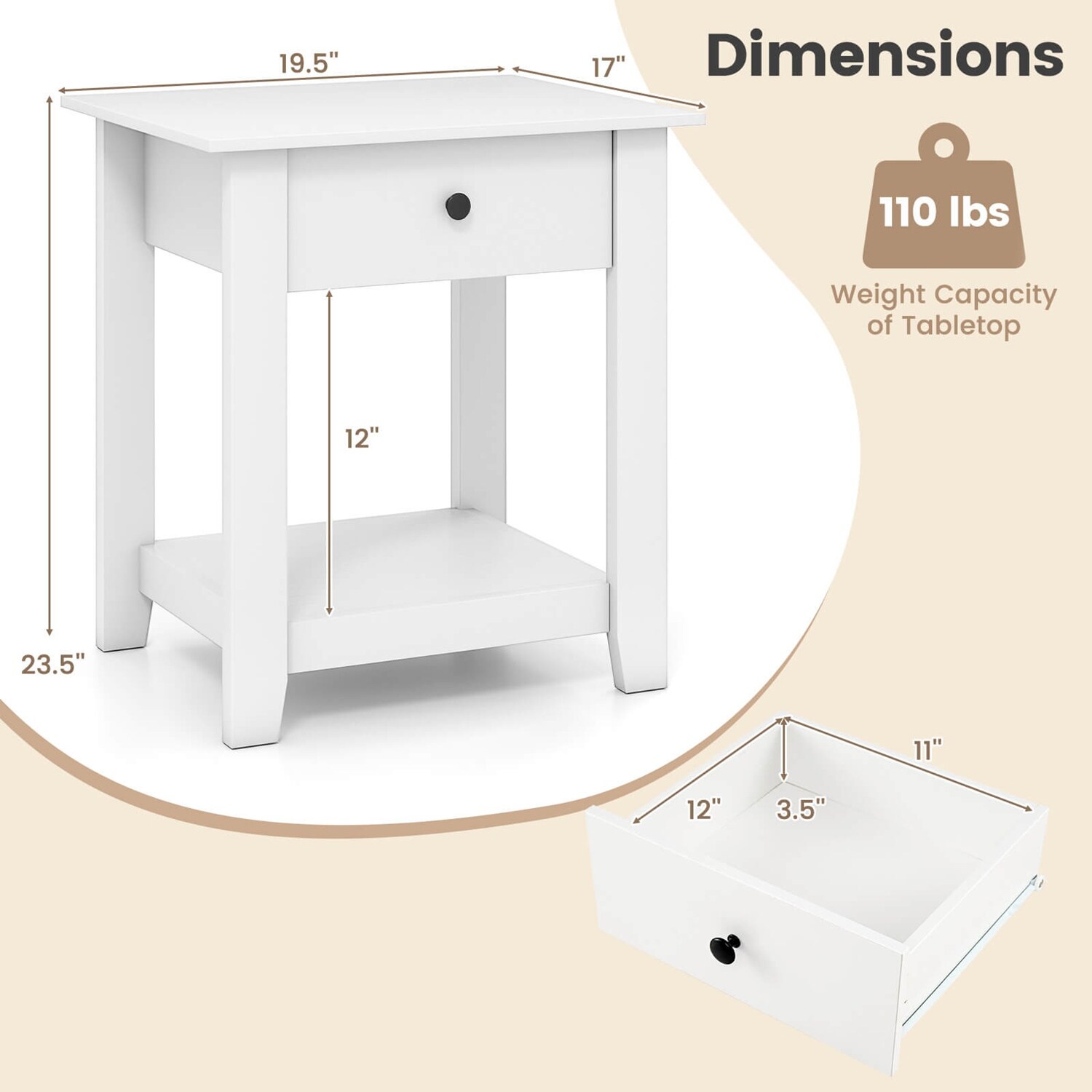 Costway CSHY004352 nightstands - View #3