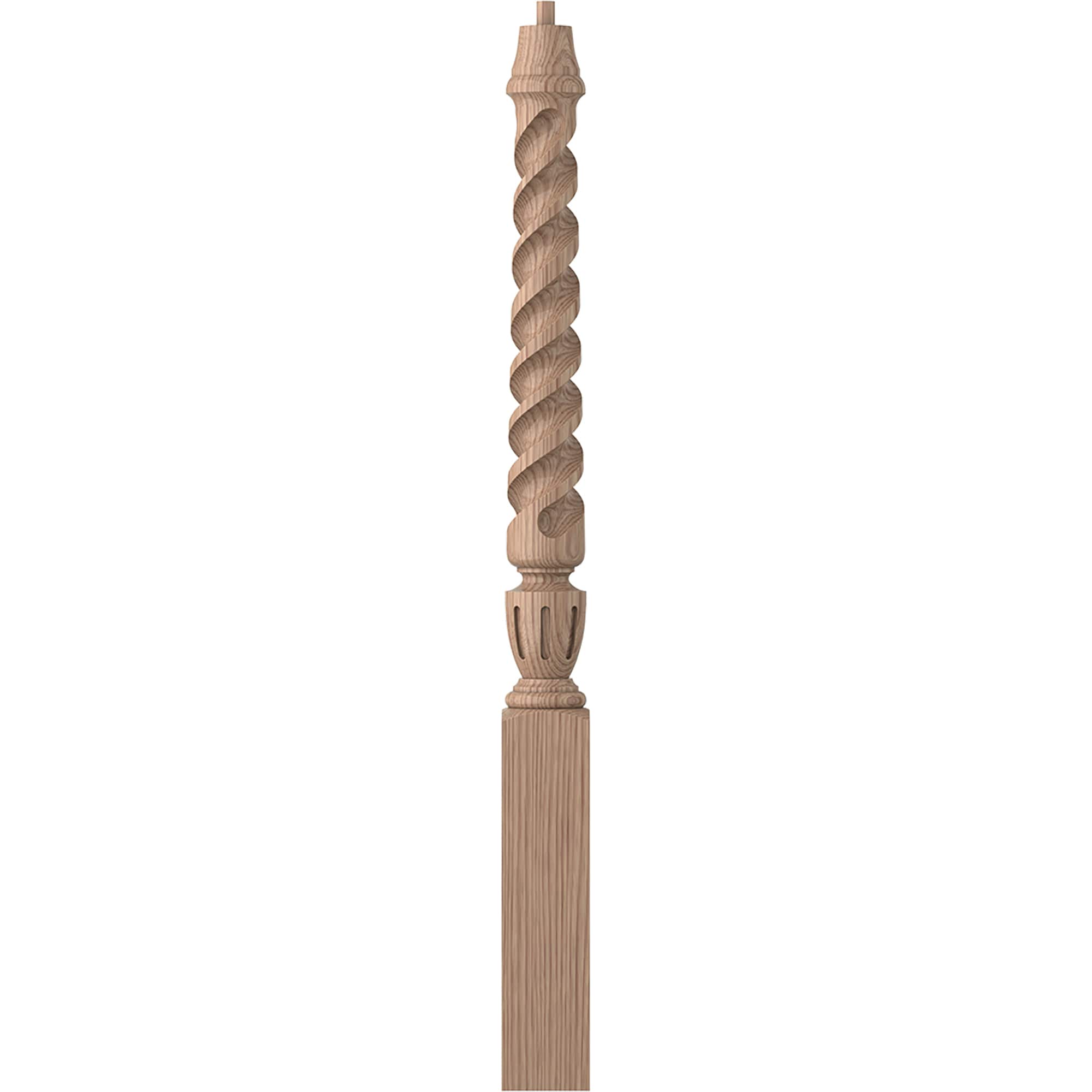 L.J. Smith Stair Systems LJT-3010-HK Regent 3.5-in x 43-in Unfinished Hickory Starting Stair Newel Post