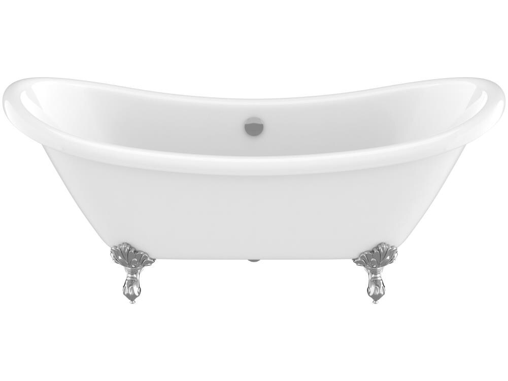 Belissima 69'' White Acrylic Clawfoot Freestanding Bathtub