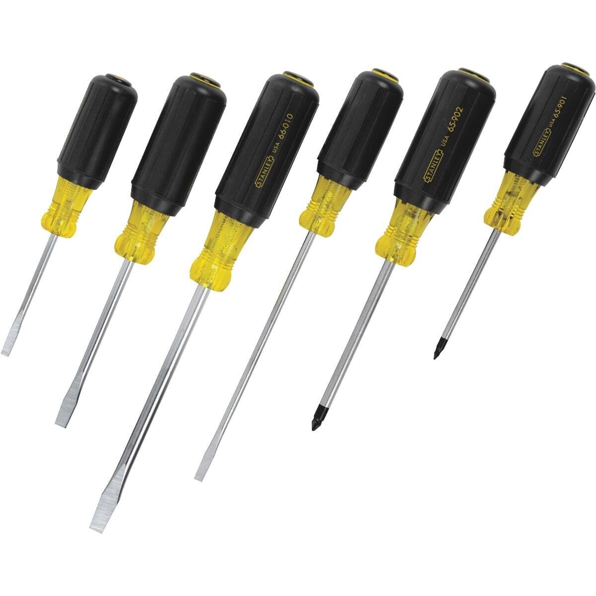 Stanley 883215 6-Piece Bi-material Handle Assorted Drive Screwdriver Set