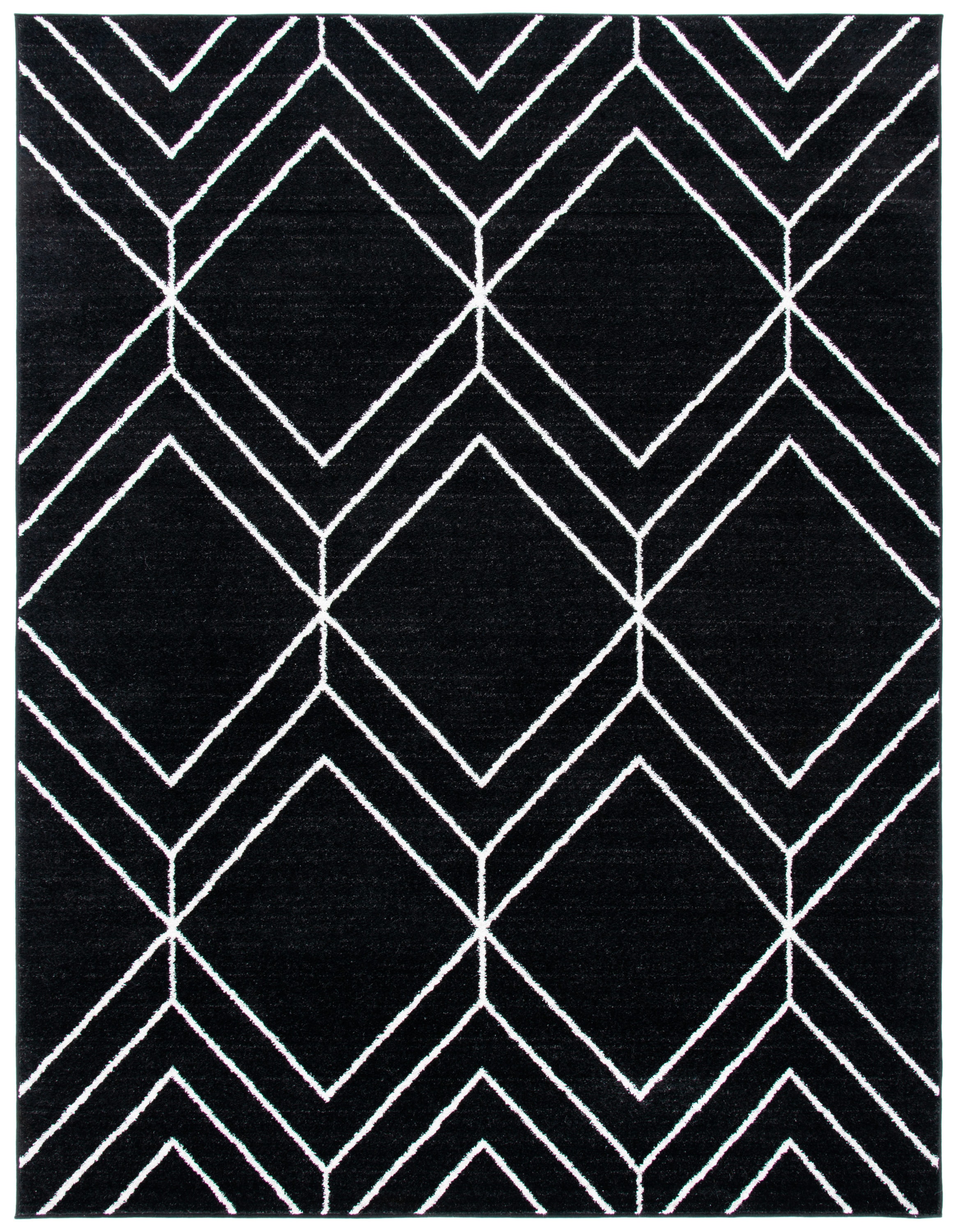 Safavieh ADR241Z-8 Adirondack 8 x 10 (ft) Loomed Polypropylene Black/Ivory Rectangular Indoor Geometric Bohemian/Eclectic Area rug