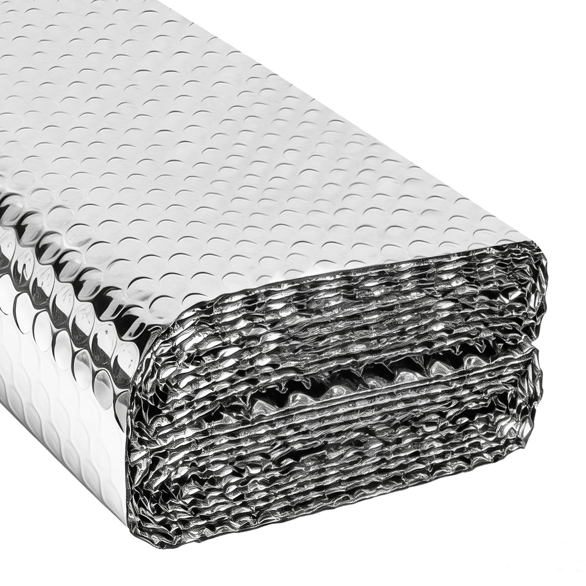 Angel Sar 47 Inch x 15 Feet Double Sided Reflective Aluminum Bubble Insulation Roll Heat Blocker for Garage Door Roof Car Windows