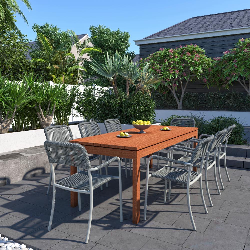 Amazonia BT2658PORBYGR 9-Piece Brown Patio Dining Set with Brown