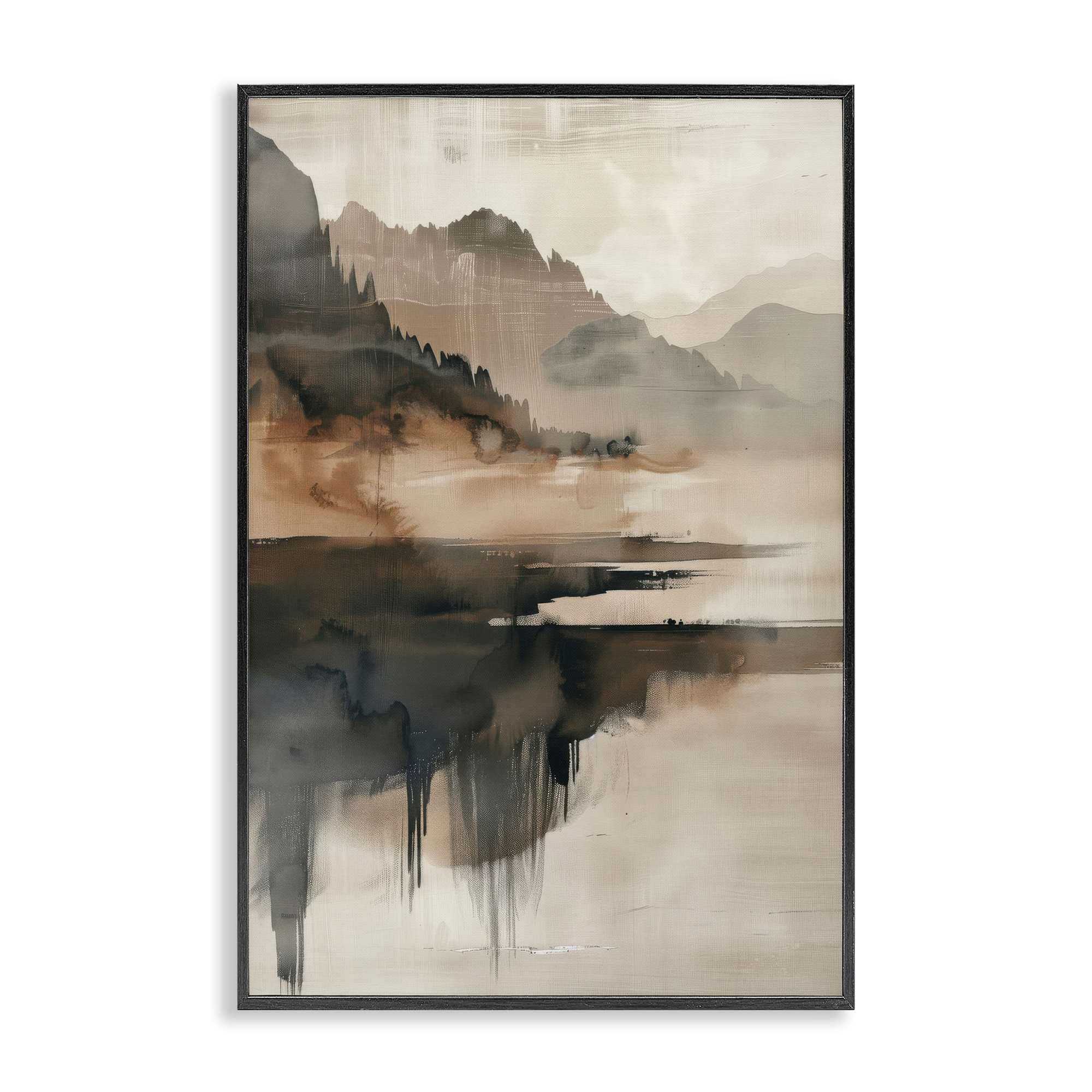 Stupell Industries BT-858-FR-12X18 Layered Opaque Mountain Reflection Framed Giclee design by LSR Creative Studio