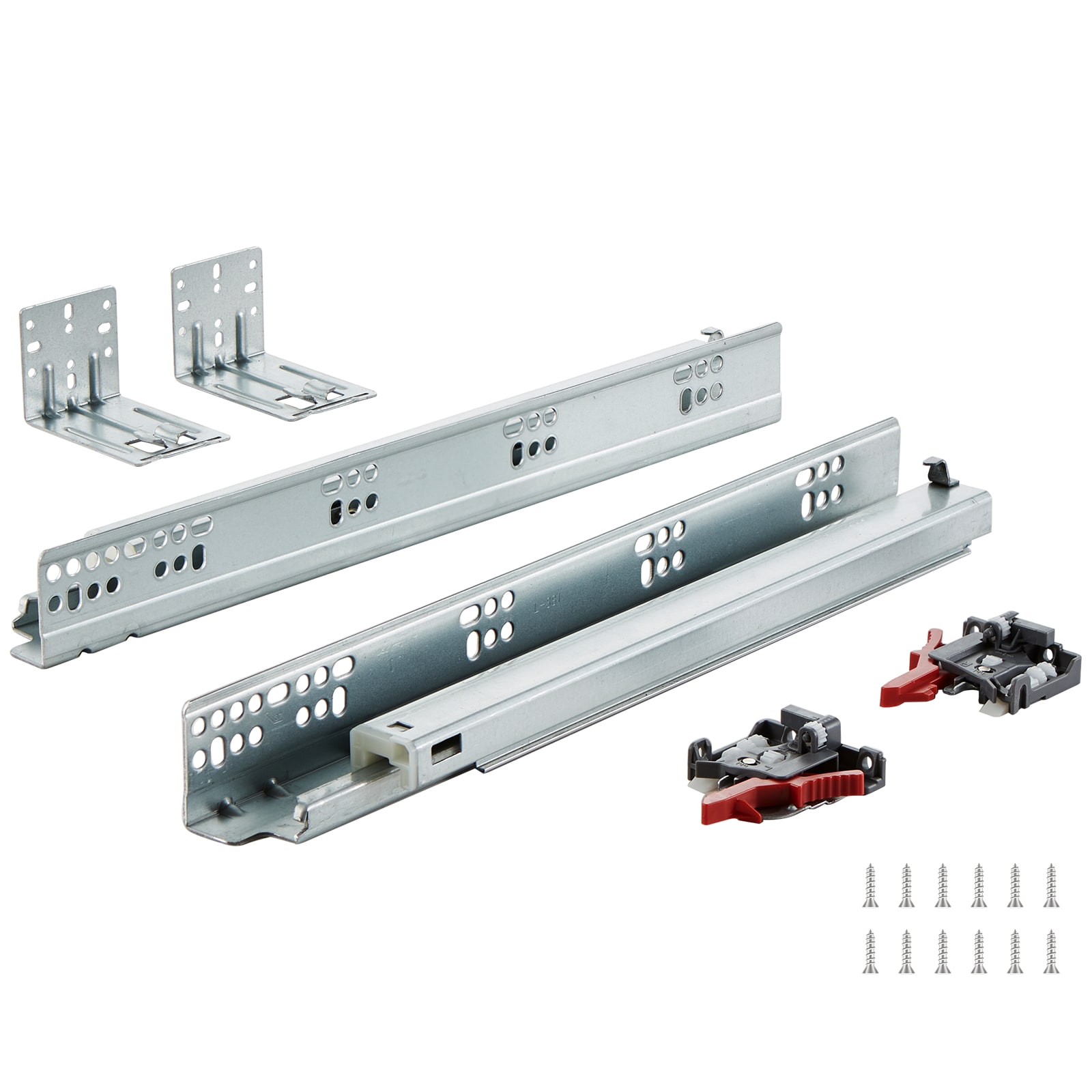 SVOPES 15.43-in Full extension Soft Close Self-Closing Bottom Mount 100-lb Load Capacity Heavy Duty Silver Drawer Slide 6 -Pair 6 -Pieces #SVOPESDZYZSCT08061V0