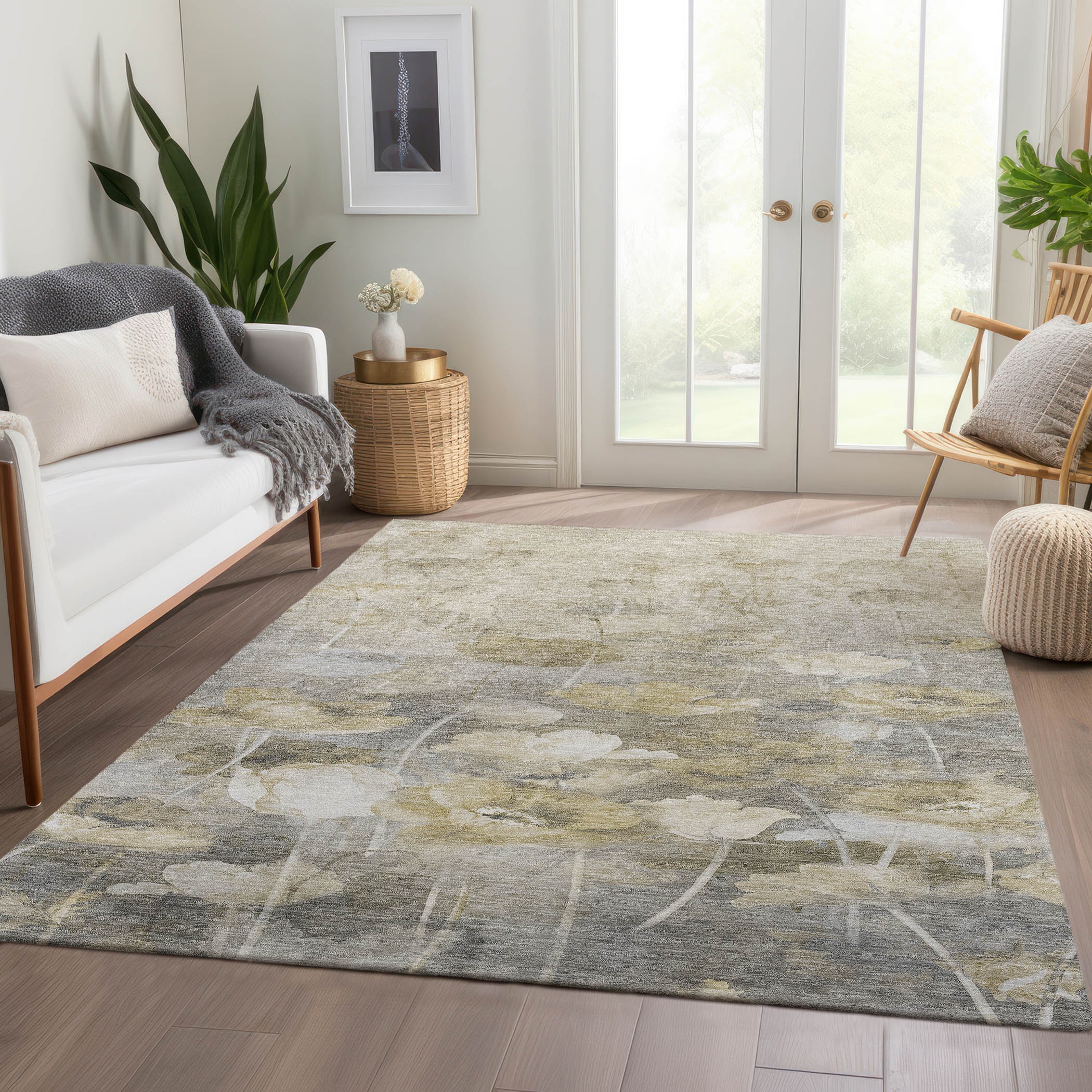 Addison Rugs ACN613BG8X10 Chantille ACN613BG 8 x 10 (ft) Polyester Beige Rectangular Indoor/Outdoor Abstract Machine washable Area rug
