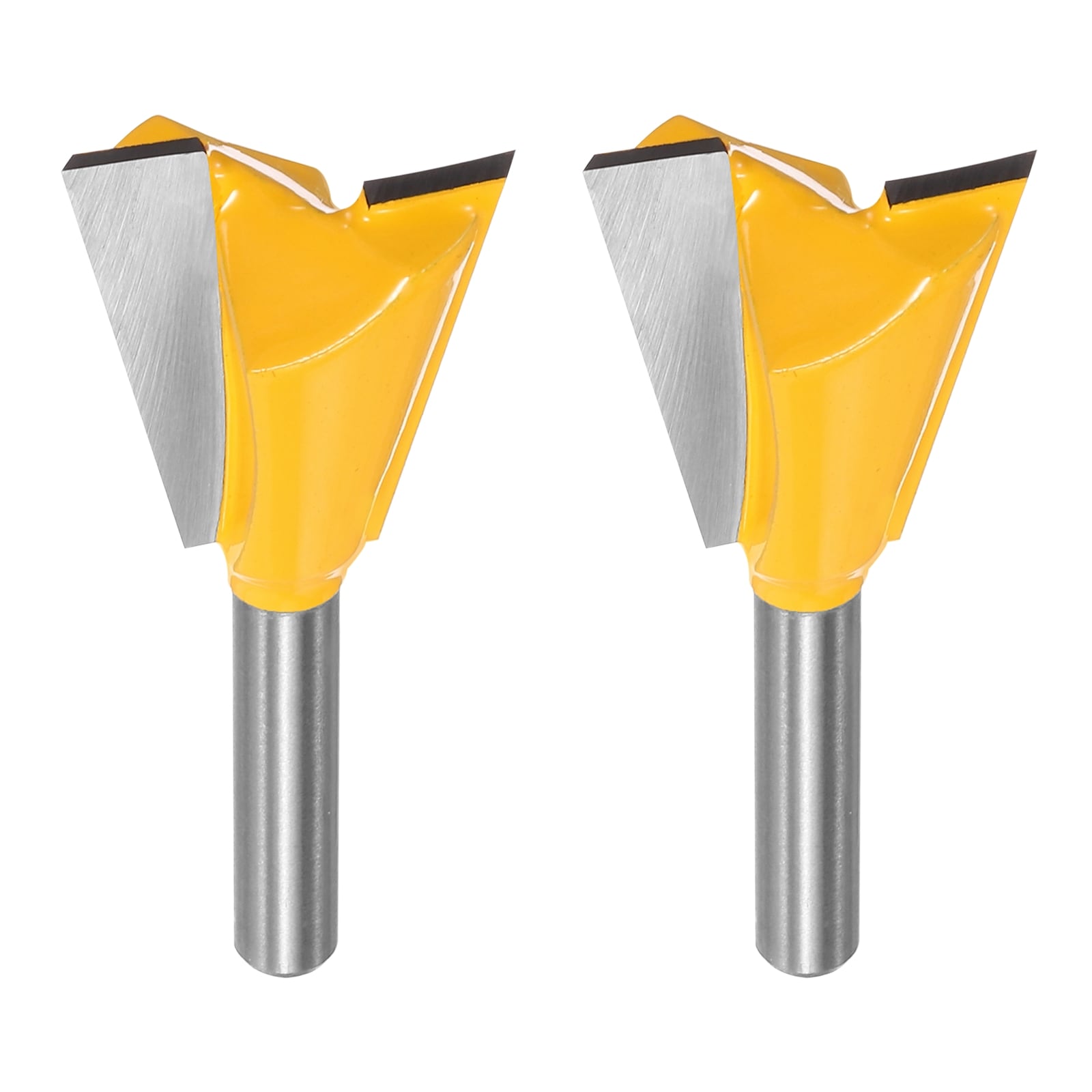 Harfington 2pcs Dovetail Router Bit 1inch Diameter 1/4inch Shank Tungsten Carbide 14 Degree Dovetail Joint Drill Bit for Box Drawer Cabinet Joint Fine Woodworking