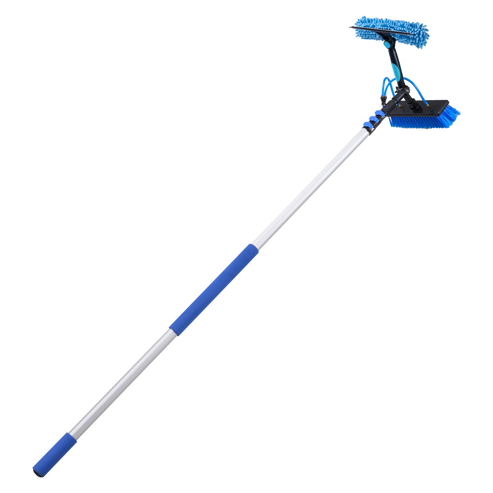 GIVIMO Solar Panel Cleaning Kit 20-ft Water Fed Pole Kit with Cleaning Brush Soap Dispenser Aluminum Pole