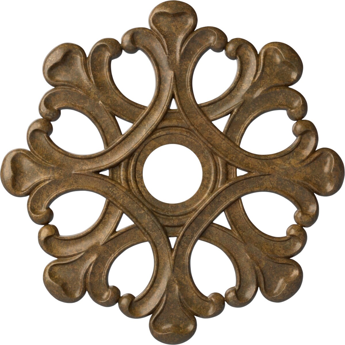 Ekena Millwork CM20ANRZS Angel 20.875-in W x 20.875-in L Painted Rubbed Bronze Polyurethane Whole Ceiling Medallion