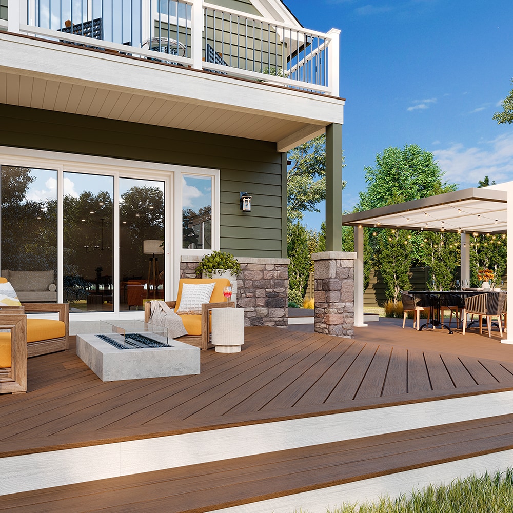 Trex Transcend Lineage 1-in x 6-in x 20-ft Jasper Square Composite Deck ...