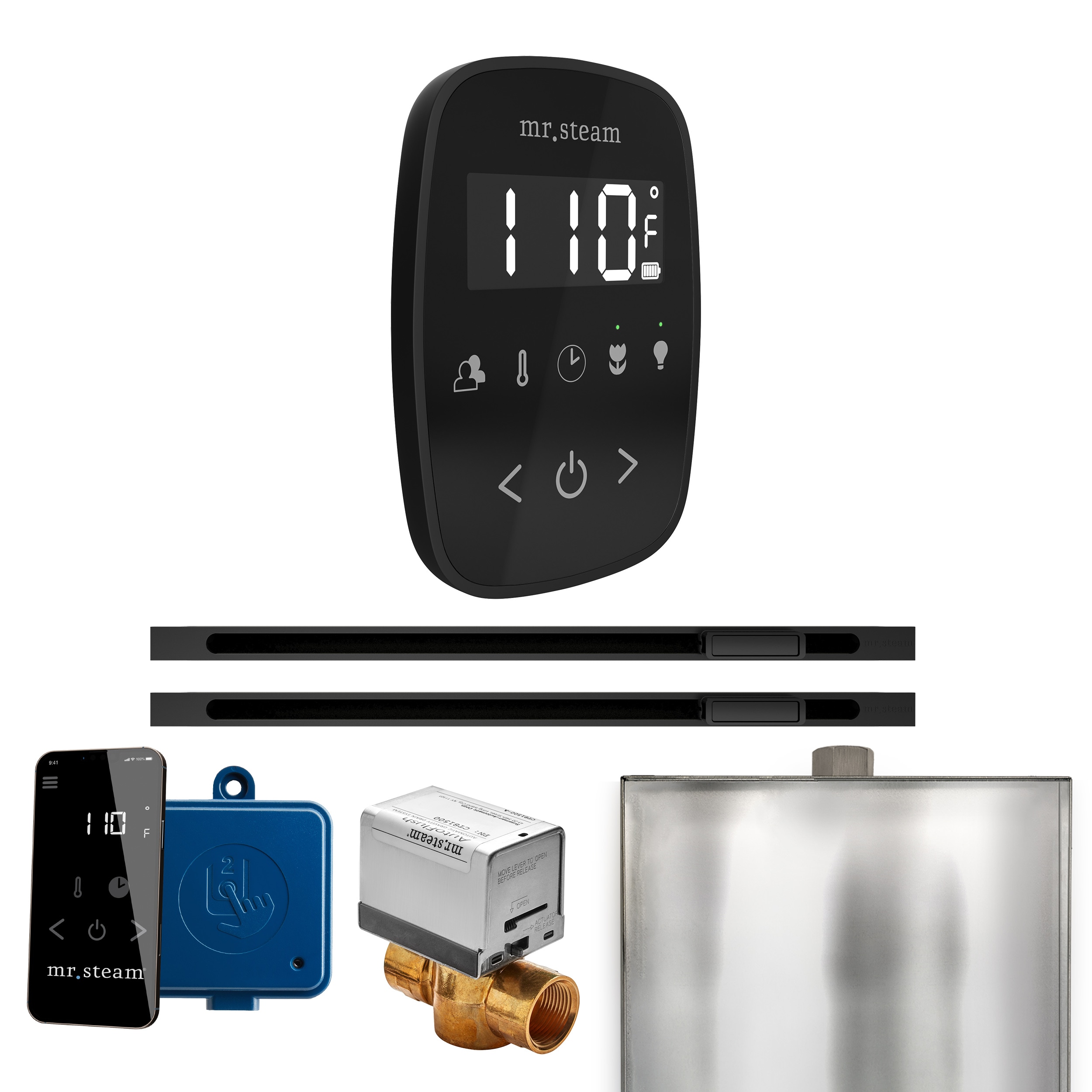 Mr. Steam BFXLBKMB ButlerFlex Black - Matte Black Steam Generator Control Kit