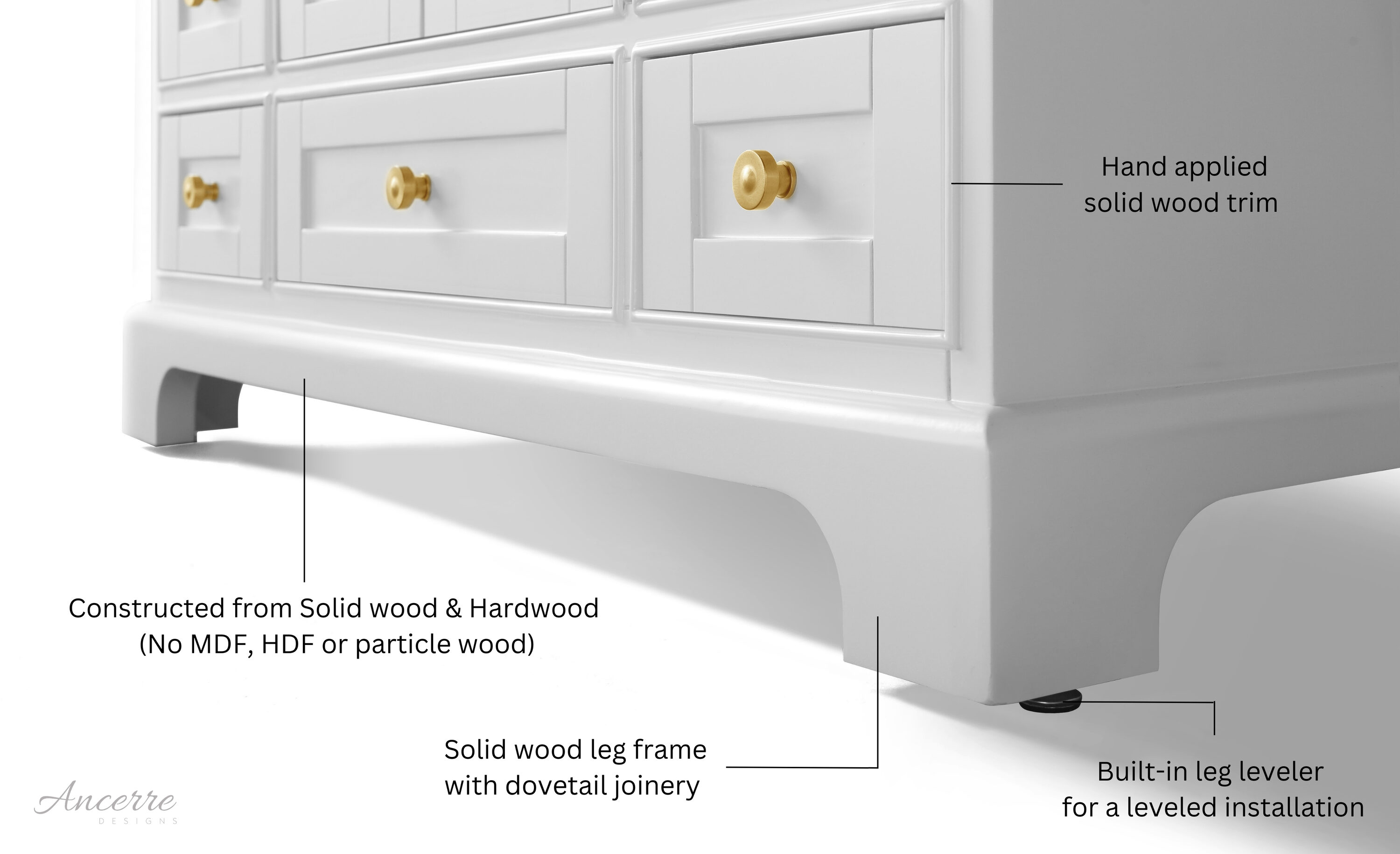 Ancerre Designs VTS-AUDREY-66-W-CWGD Bath-Vanity-Combo - View #5