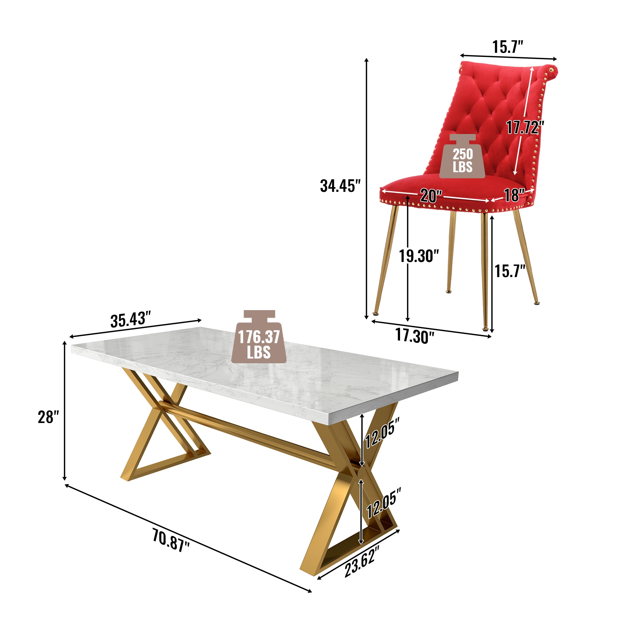 Clihome CL-DLS703RD Dining-Sets - View #4