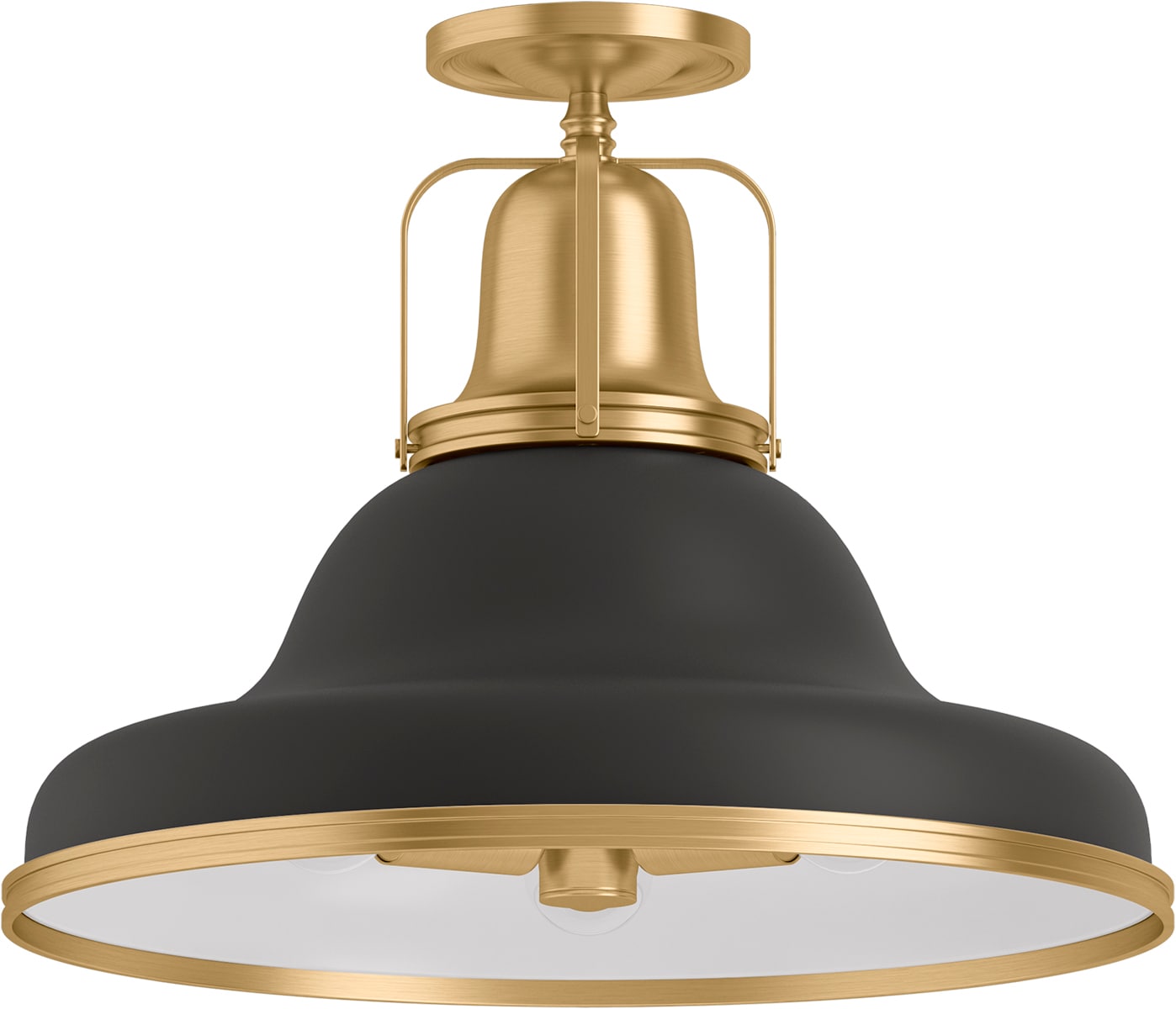 KOHLER 32294-SF03-BML Hauksbee 1 -Light 17.94-in Black Flush Mount Light