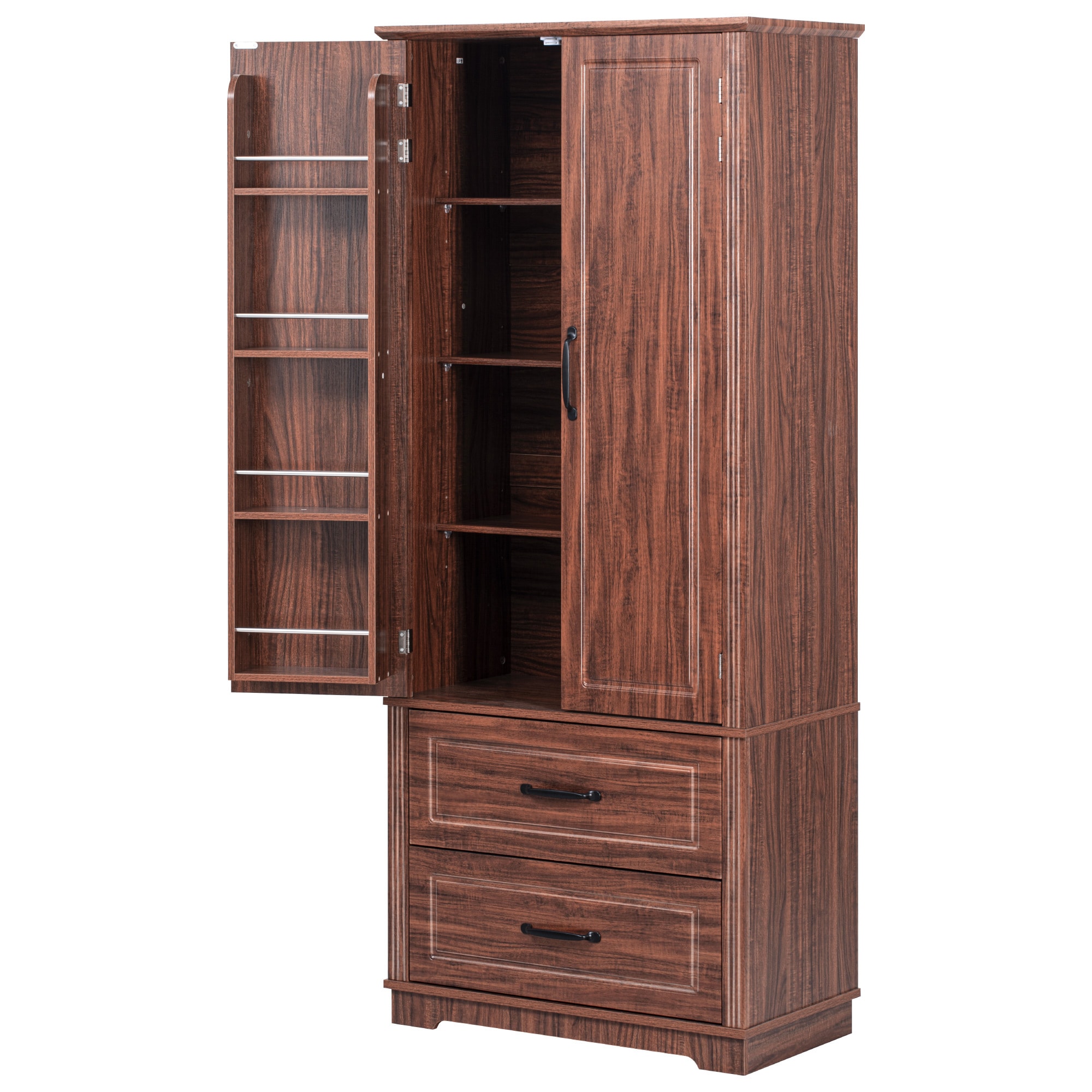 SINOFURN SYA020369WT Contemporary/Modern Brown MDF Pantry
