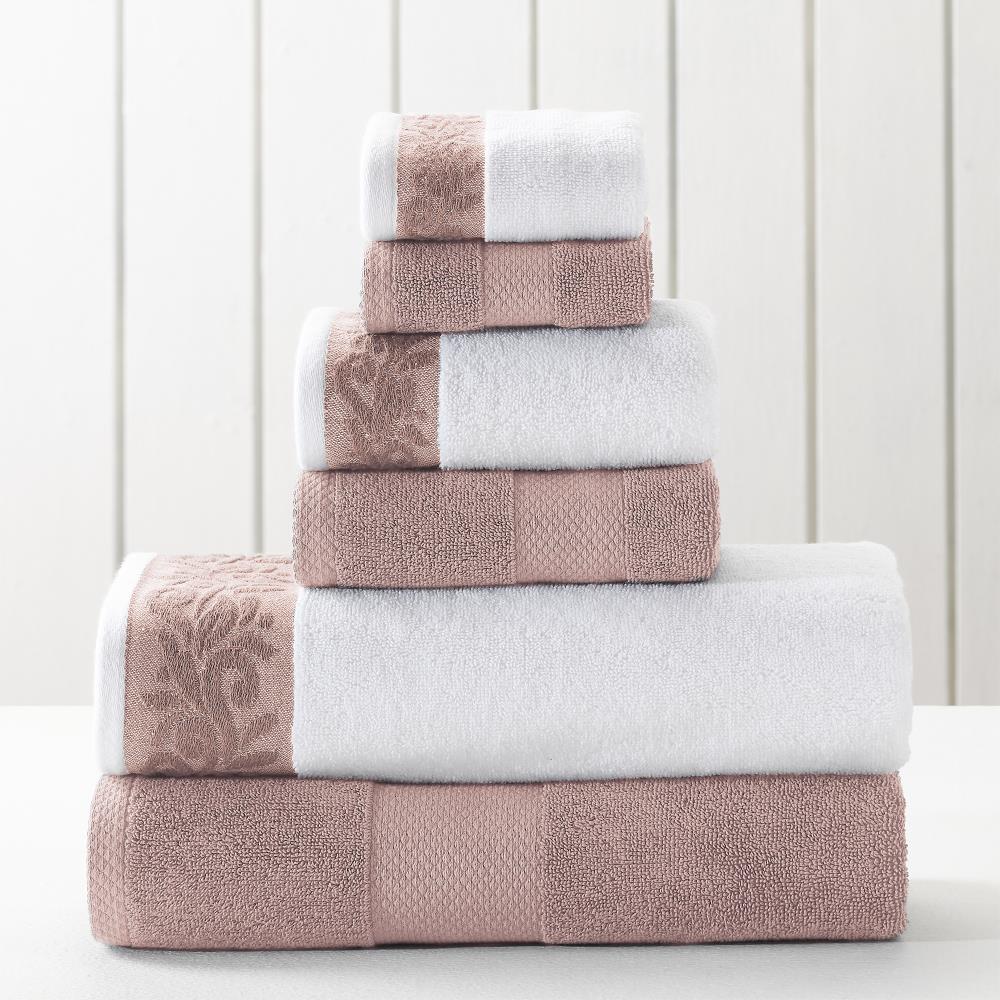 Lanes Border Bath Towel White