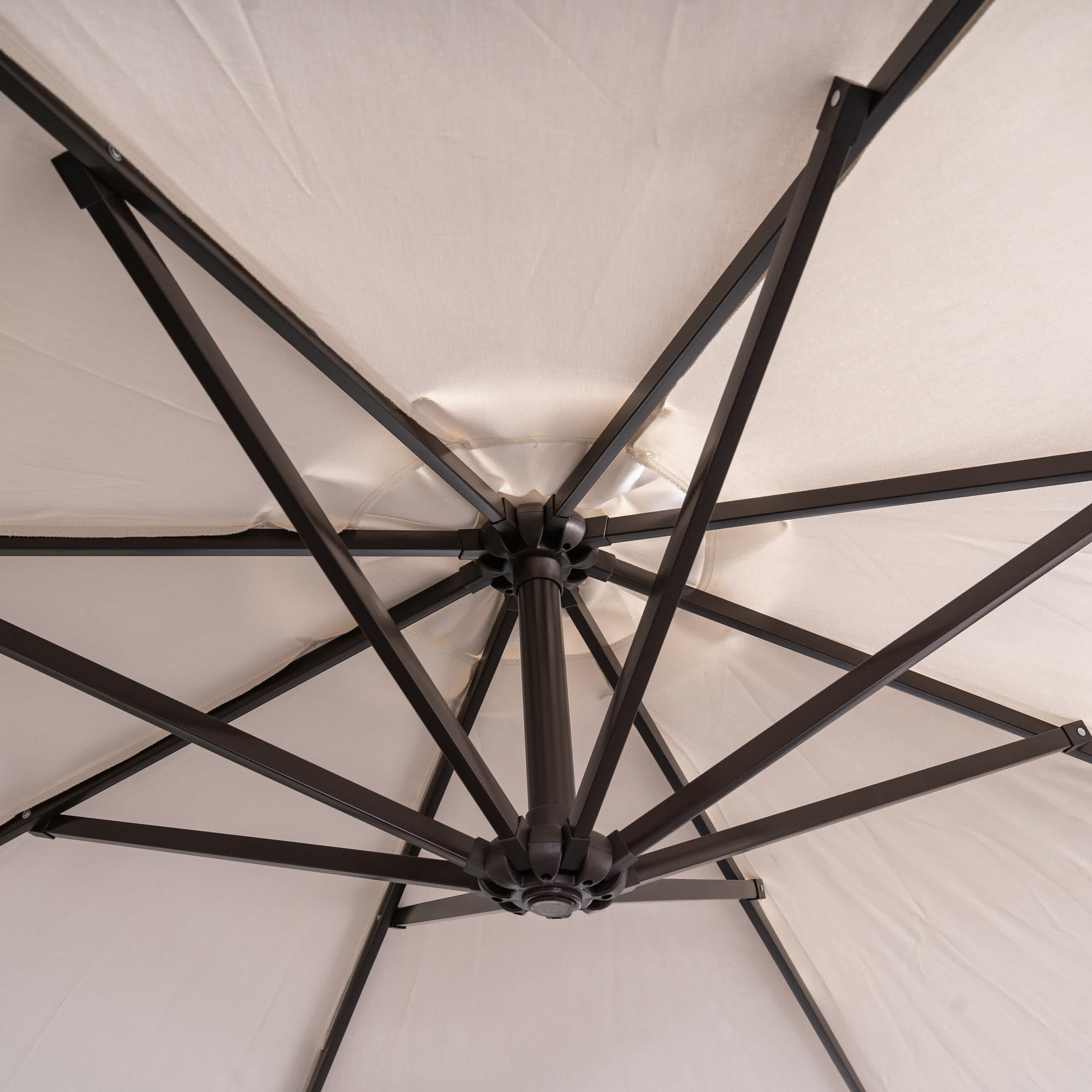 Champagne 10-ft Cantilever Umbrella with Breez-Tex Canopy