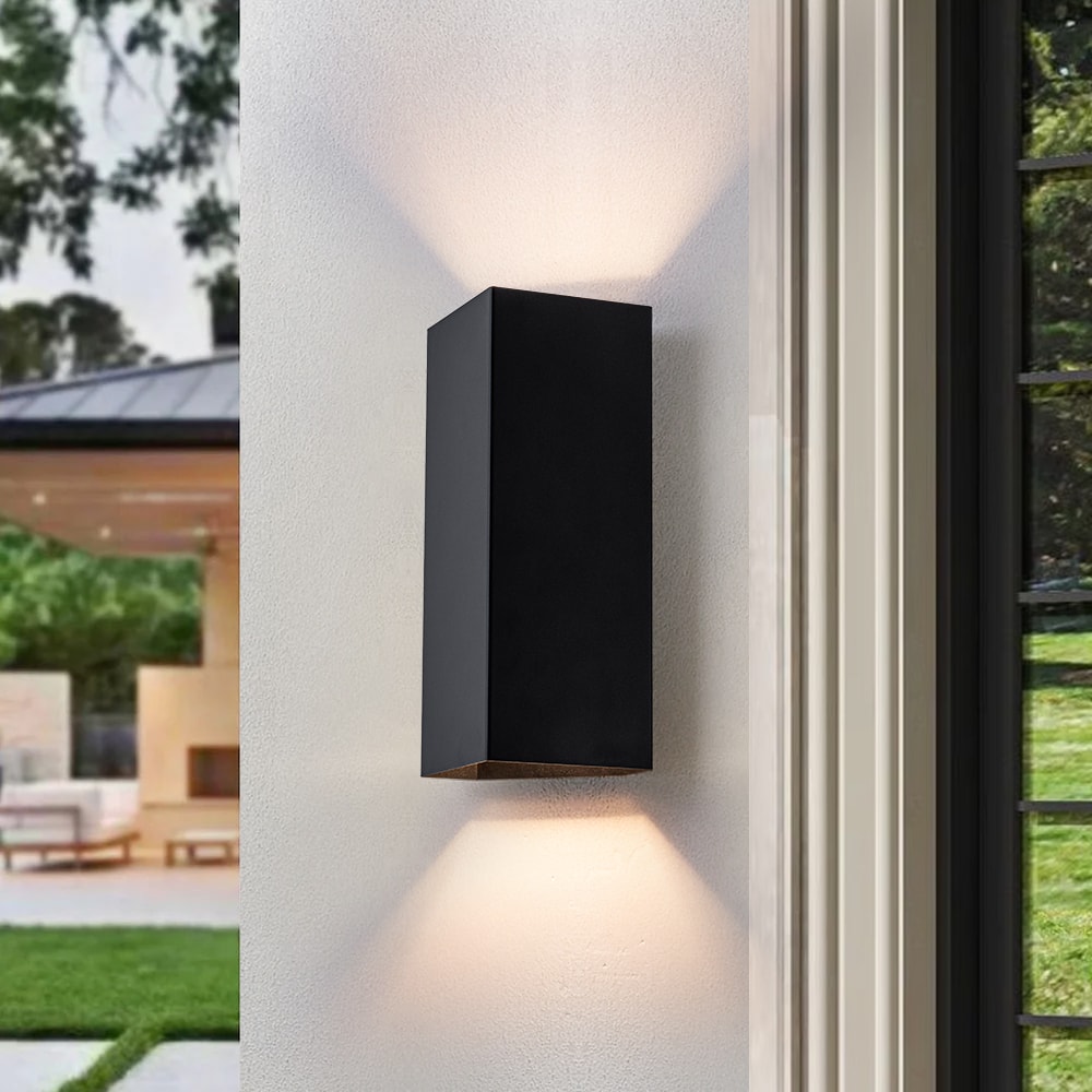 Wonderindoor 6.97-in W 2 -Light Matte Black Wall Sconce