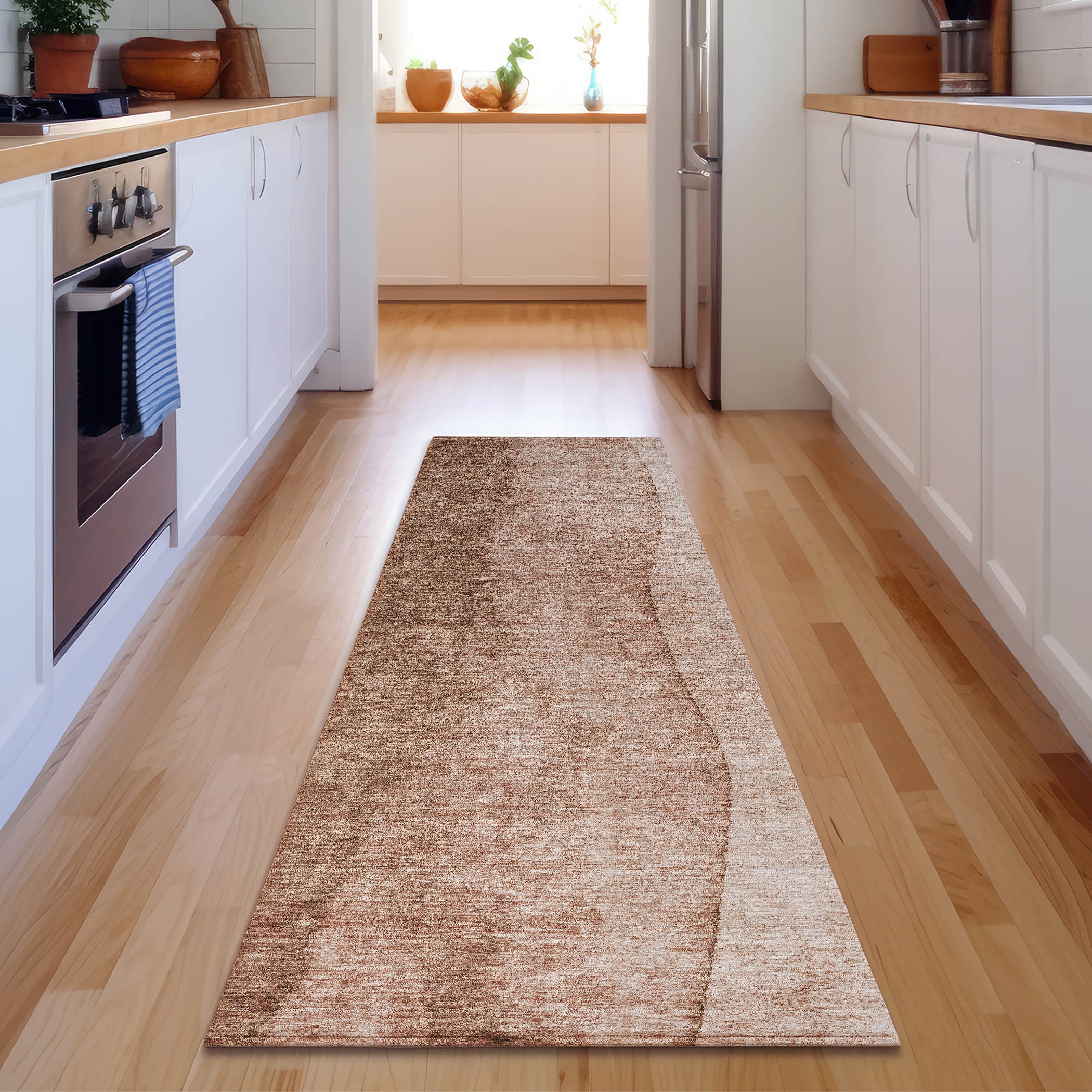 Addison Rugs AMF625BR2X8 Mayfield AMF625BR 2 x 7 (ft) Polyester Brown Rectangular Indoor Ombre Machine washable Runner rug