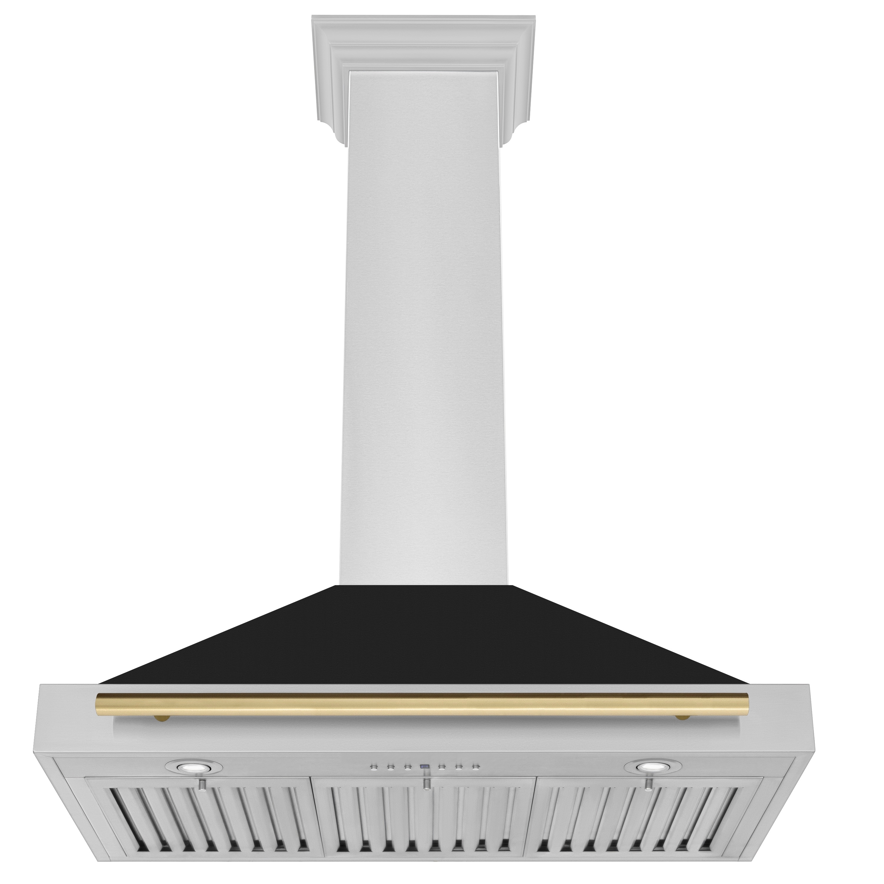 ZLINE KITCHEN & BATH KB4STZ-BLM36-CB 36 inch Convertible 400-CFM Stainless Steel with Black Matte shell and CB Accent Handle Wall-Mounted Range Hood