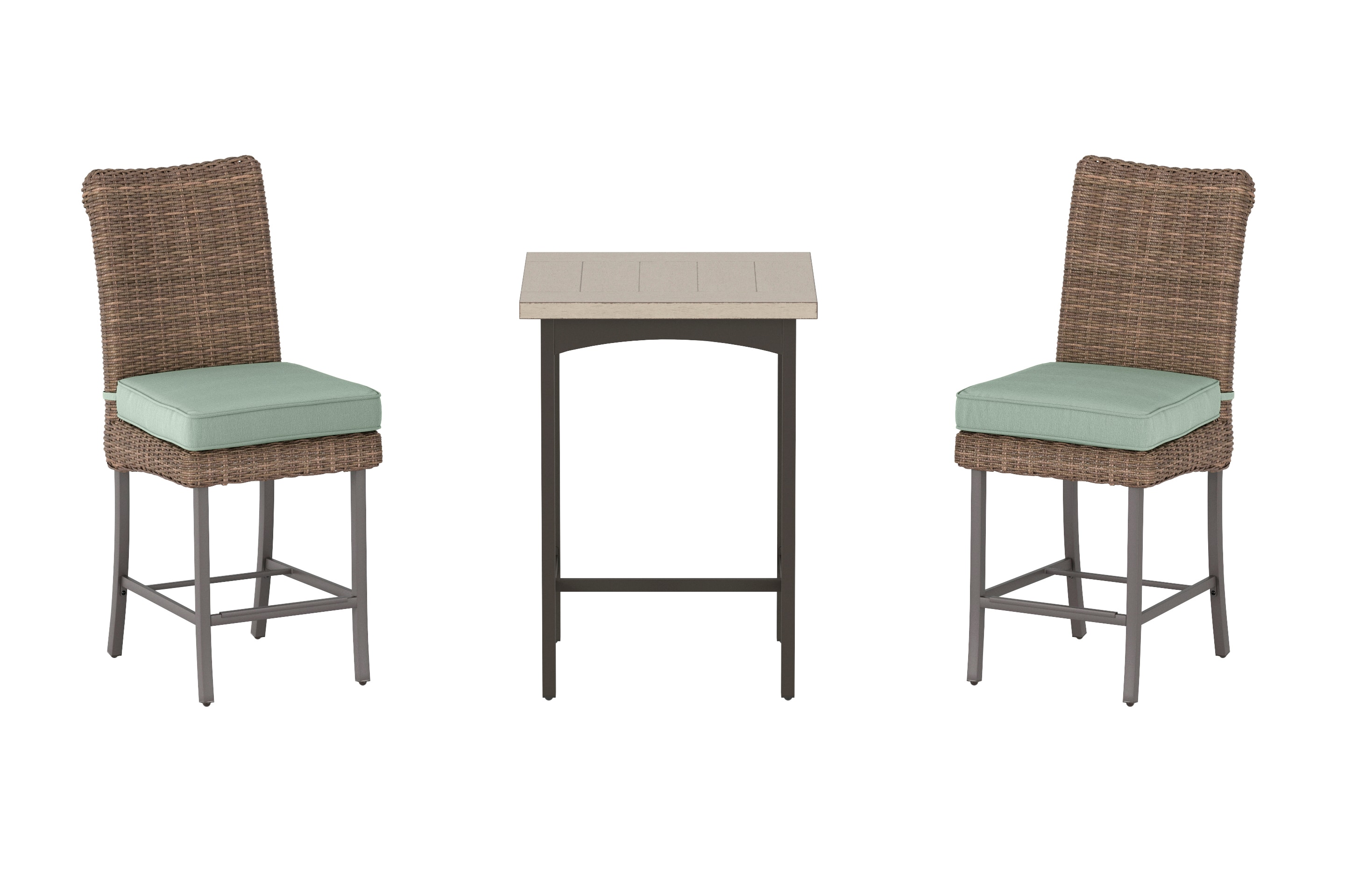 allen + roth Isla Park 3 Wicker Balcony Height Patio Dining Set Steel