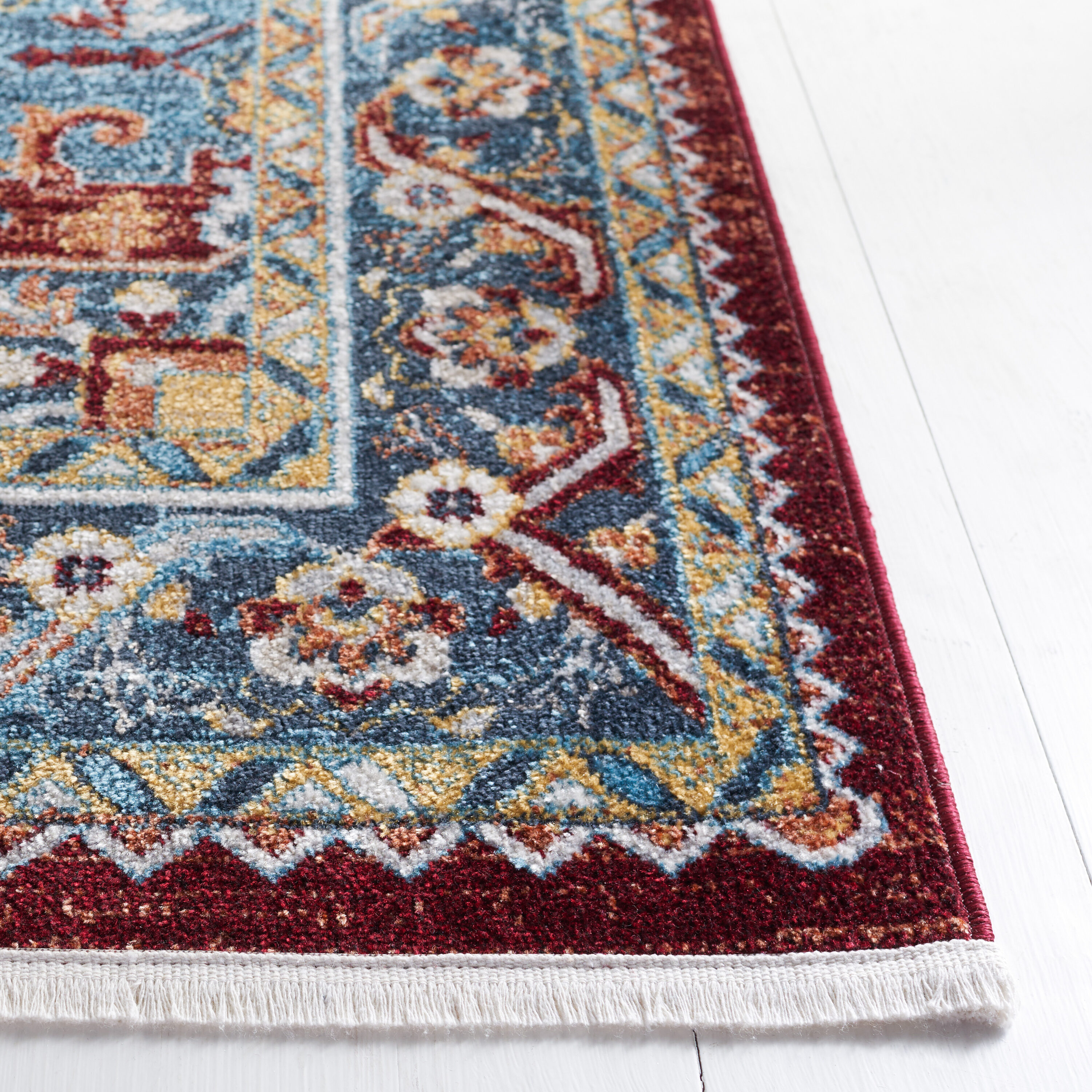 Reversible Easy-Care Synthetic Red Rectangular Rug, 9' x 12'